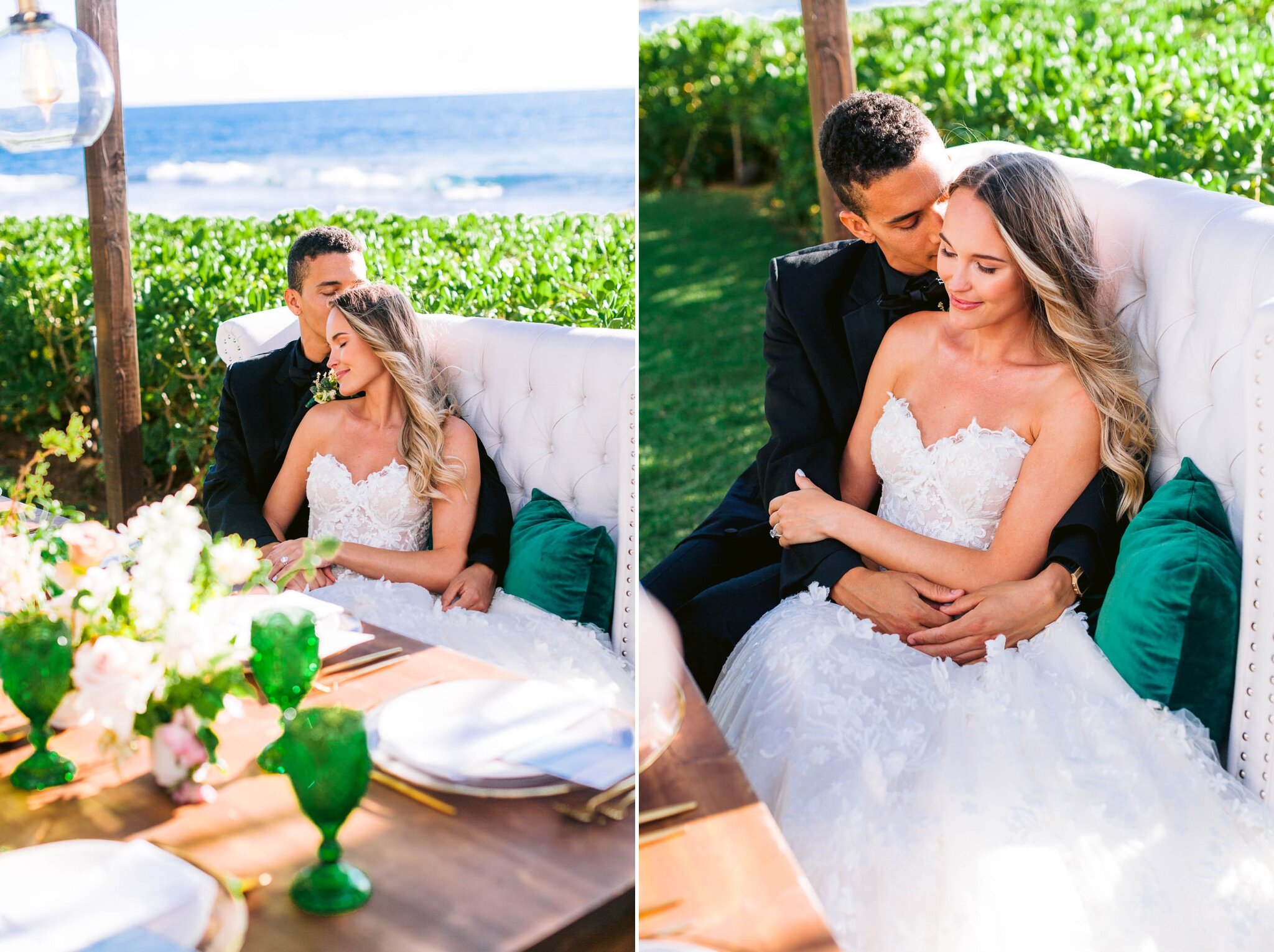 Bride and Groom at the Sweetheart Table - Bride + Groom -  Four Seasons Oahu at Ko Olina Wedding Inspiration - Kapolei, Hawaii Photographer 
