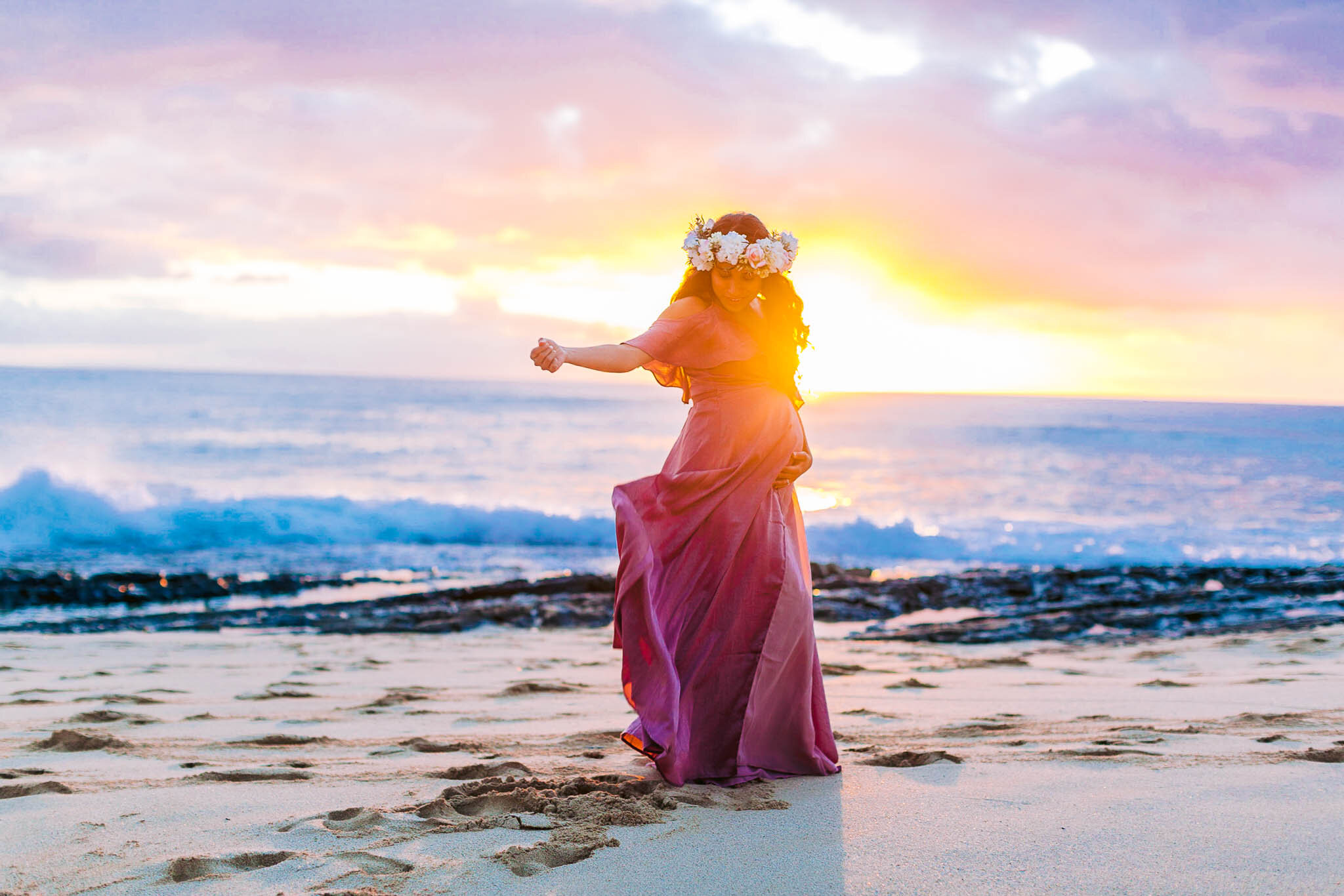 Ruth + Justin - Maternity Photography Session at Maili Beach Park, Oahu West Side - Hawaii Family Photographer