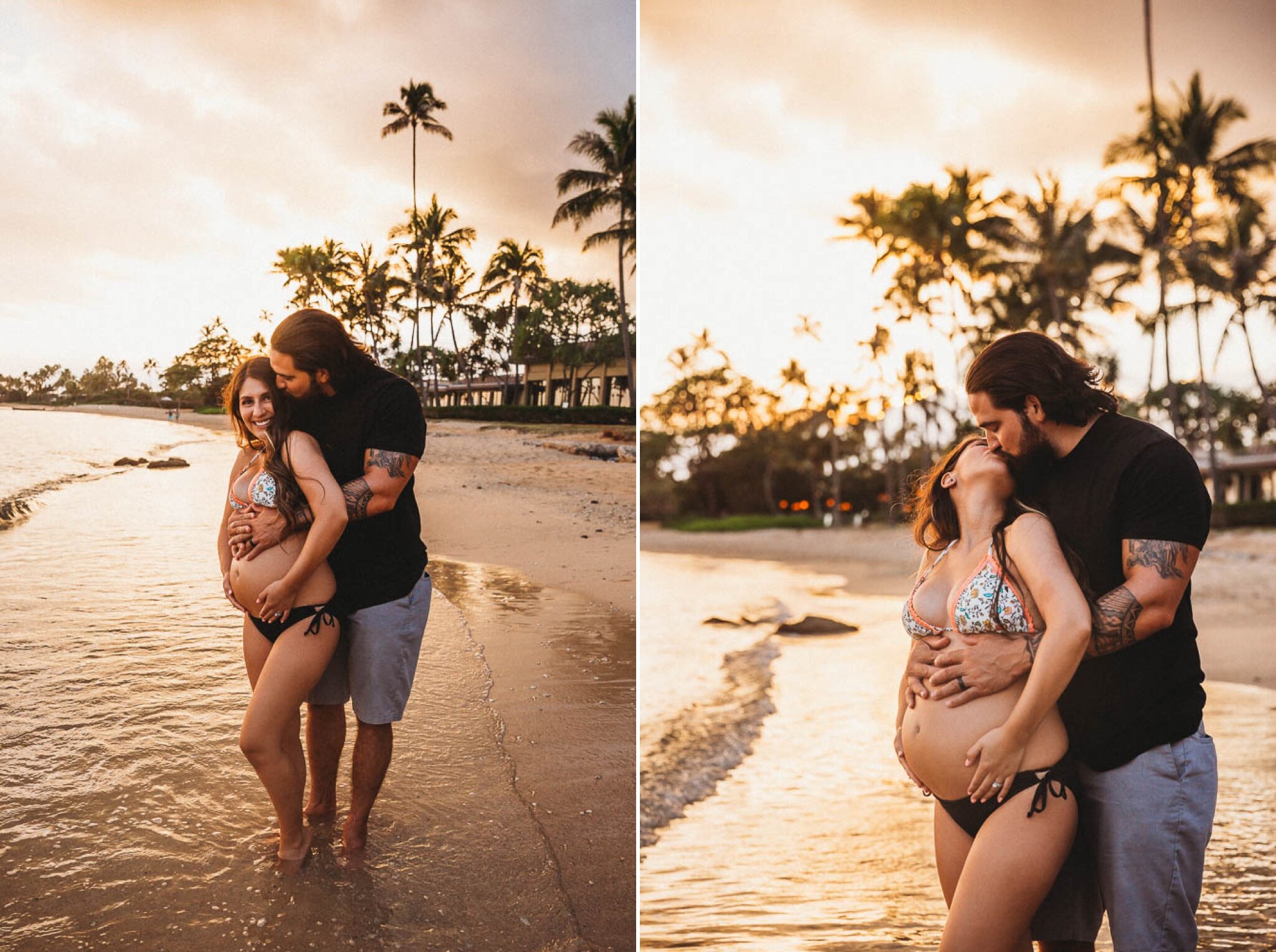 Sunset Maternity Photography Session at Kahala Beach in Oahu - Hawaii Family Photographer - Johanna Dye 13.jpg