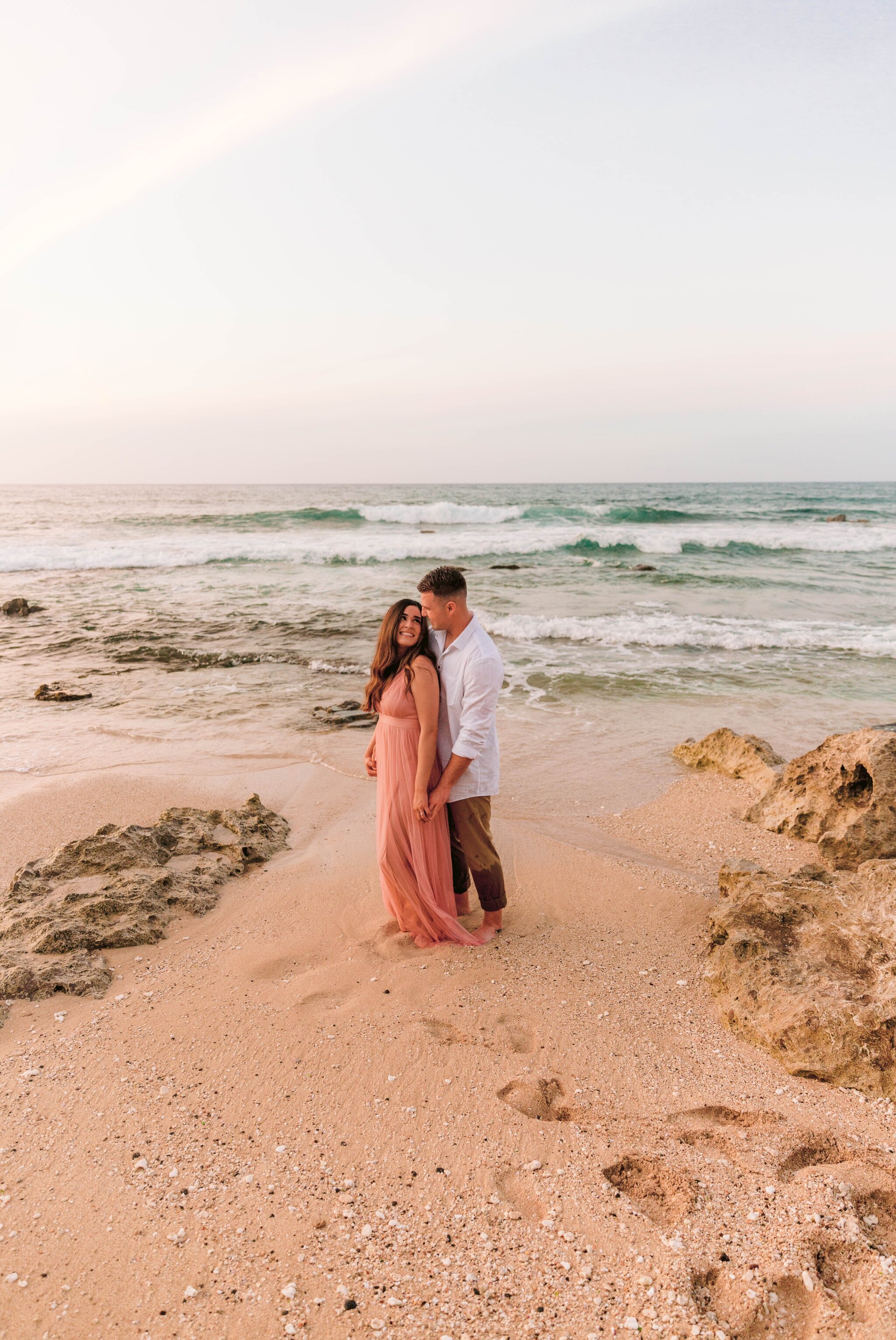 Romantic Sunset Engagement Photography Session at Kaena Point - Oahu Hawaii Photographer