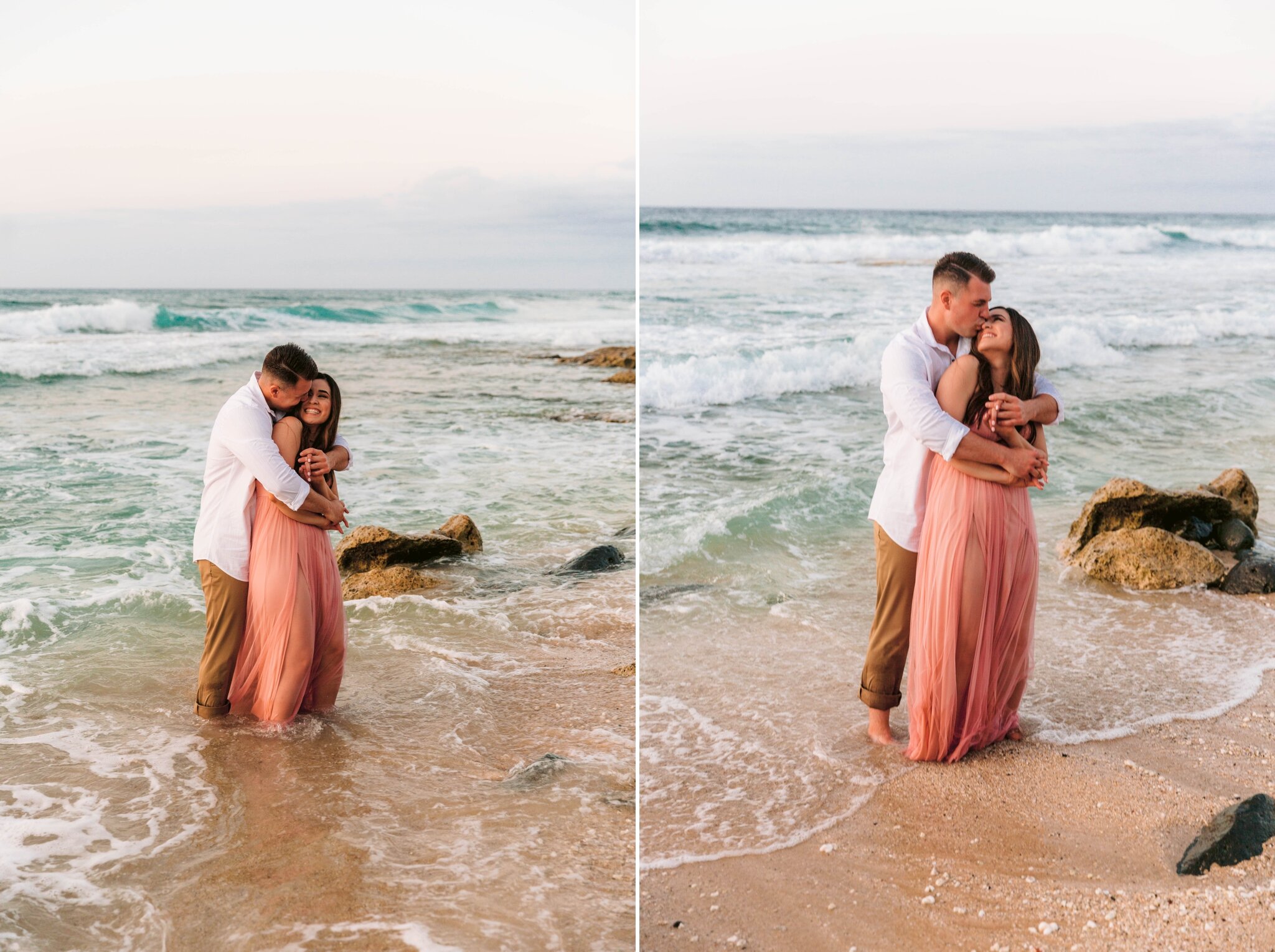 Romantic Beach Engagement Photography Session at Kaena Point - Oahu Hawaii Photographer