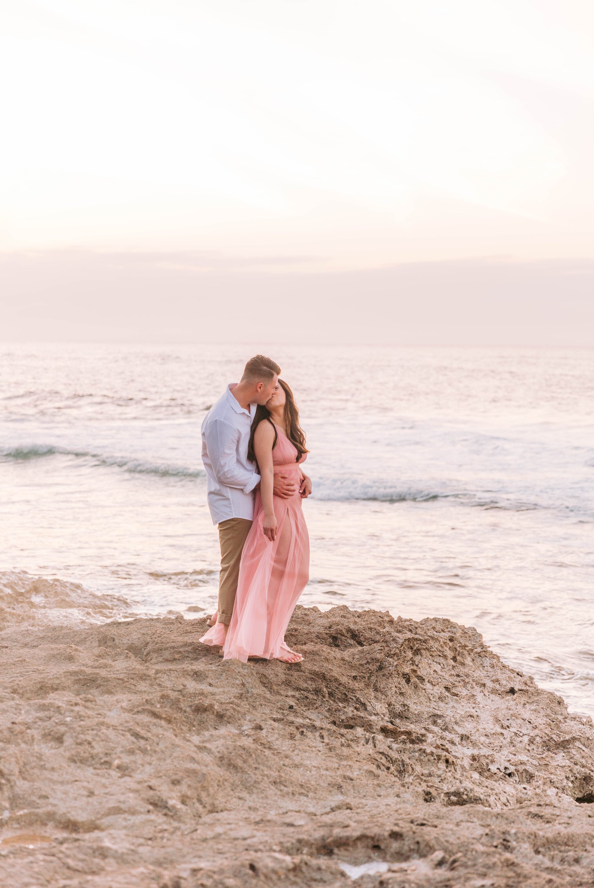 Romantic Beach Engagement Photography Session at Kaena Point - Oahu Hawaii Photographer