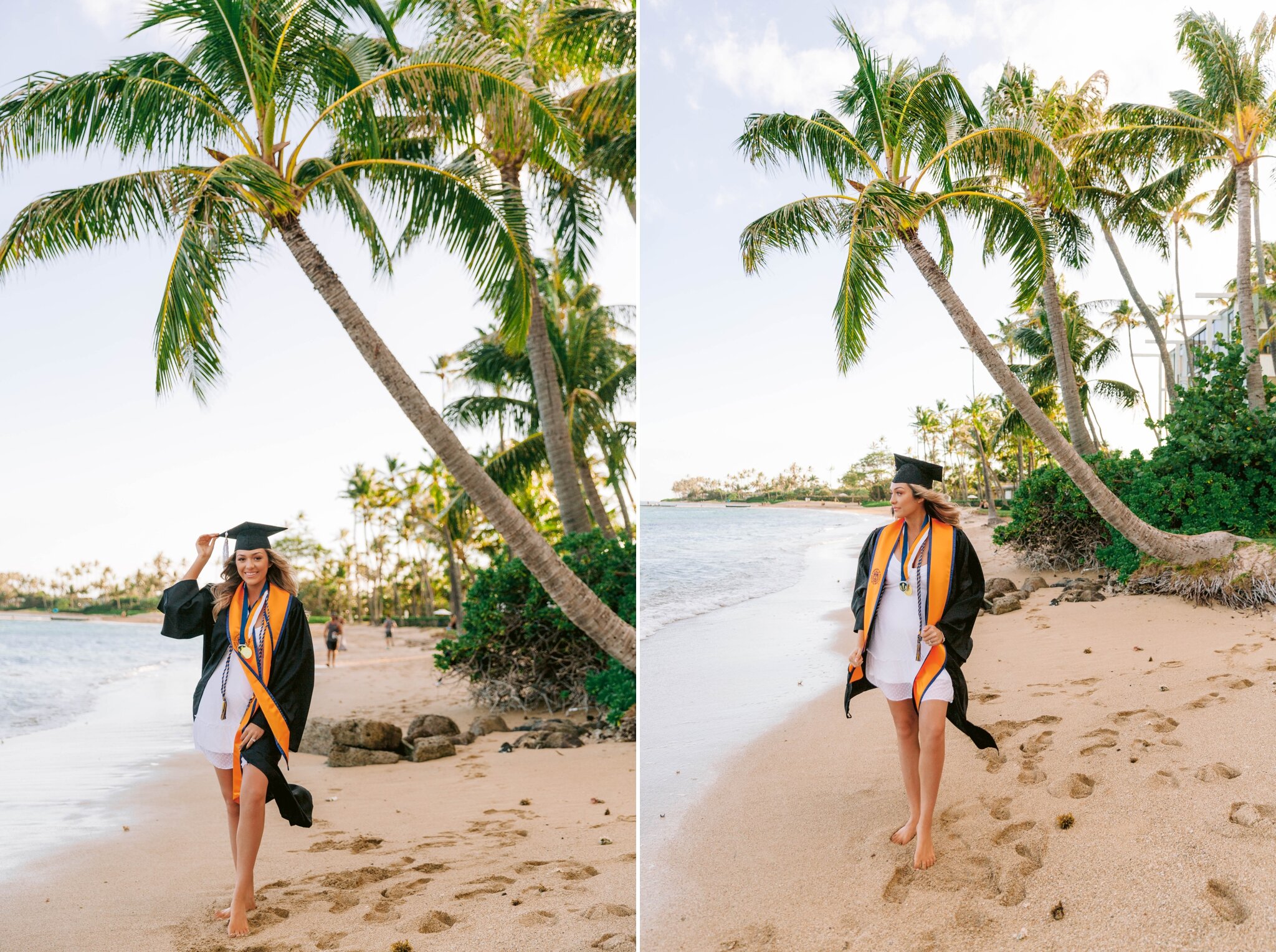 College Senior Photography Session - University Graduation Photographer - Waialae Beach, Oahu, Hawaii