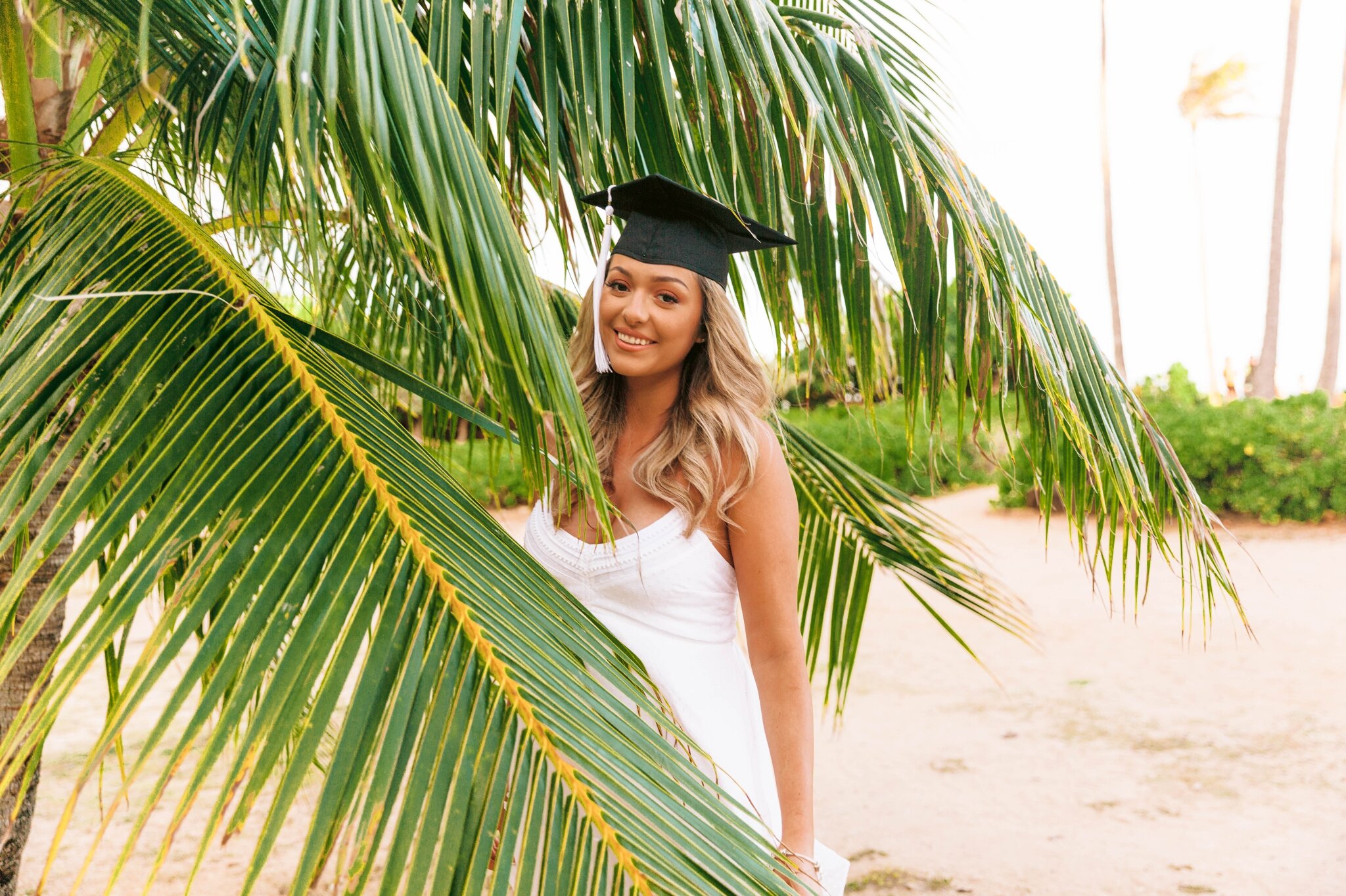 College Senior Photography Session - University Graduation Photographer - Waialae Beach, Oahu, Hawaii