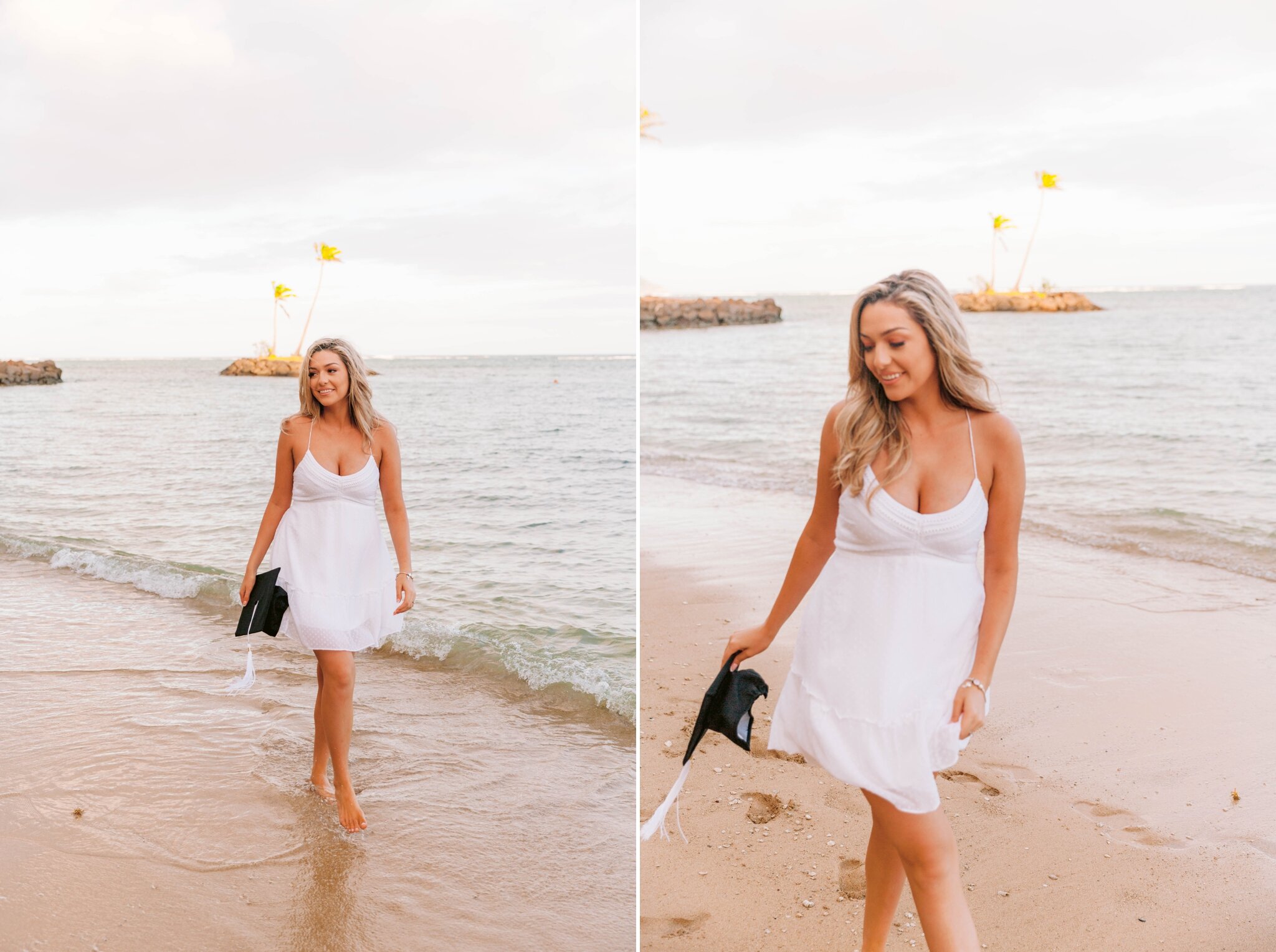 College Senior Photography Session - University Graduation Photographer - Waialae Beach, Oahu, Hawaii