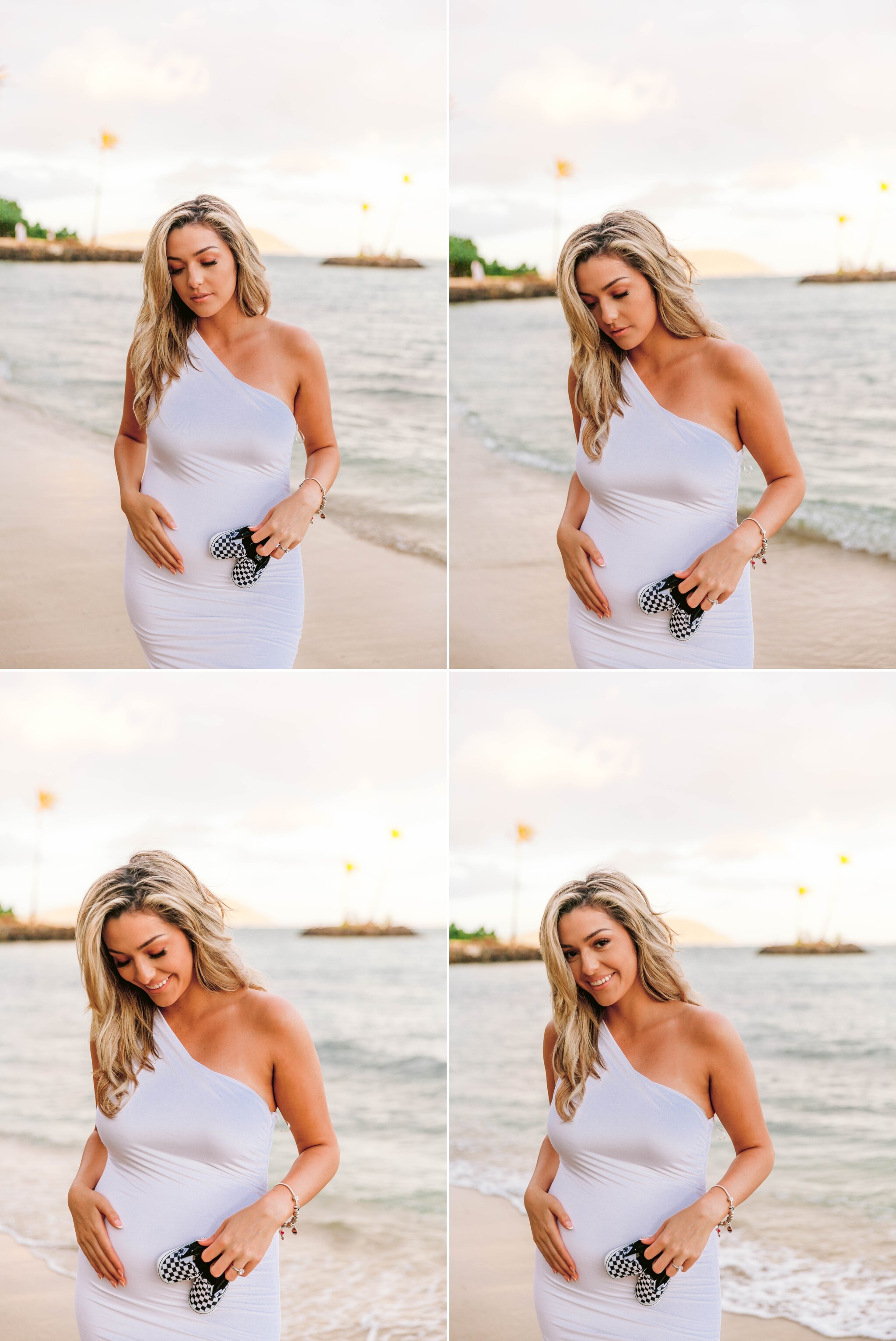 Baby Announcement at Waialae Beach Park - Oahu Maternity Photographer