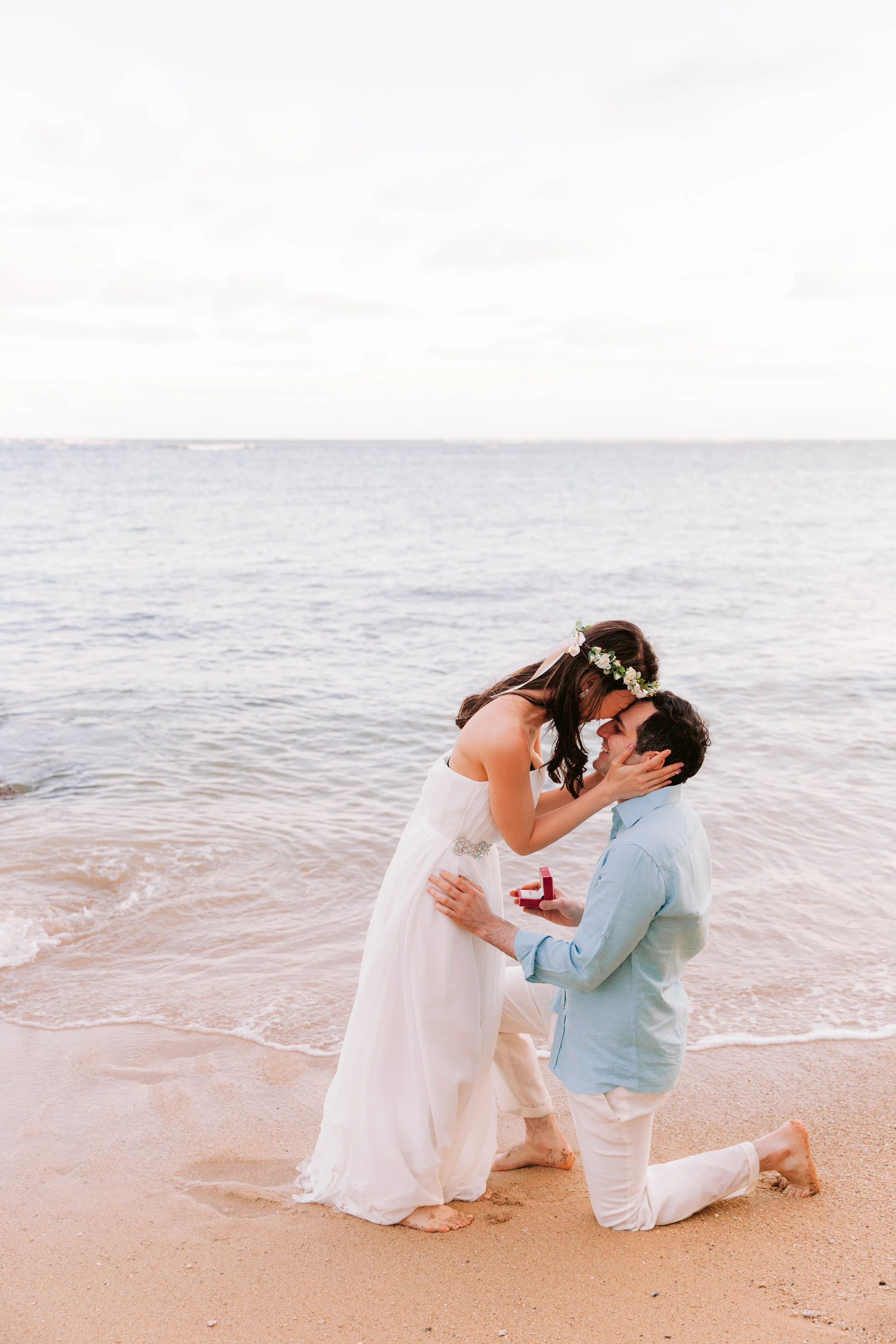 Proposal at Waialae Beach - Oahu Hawaii Engagement Photographer