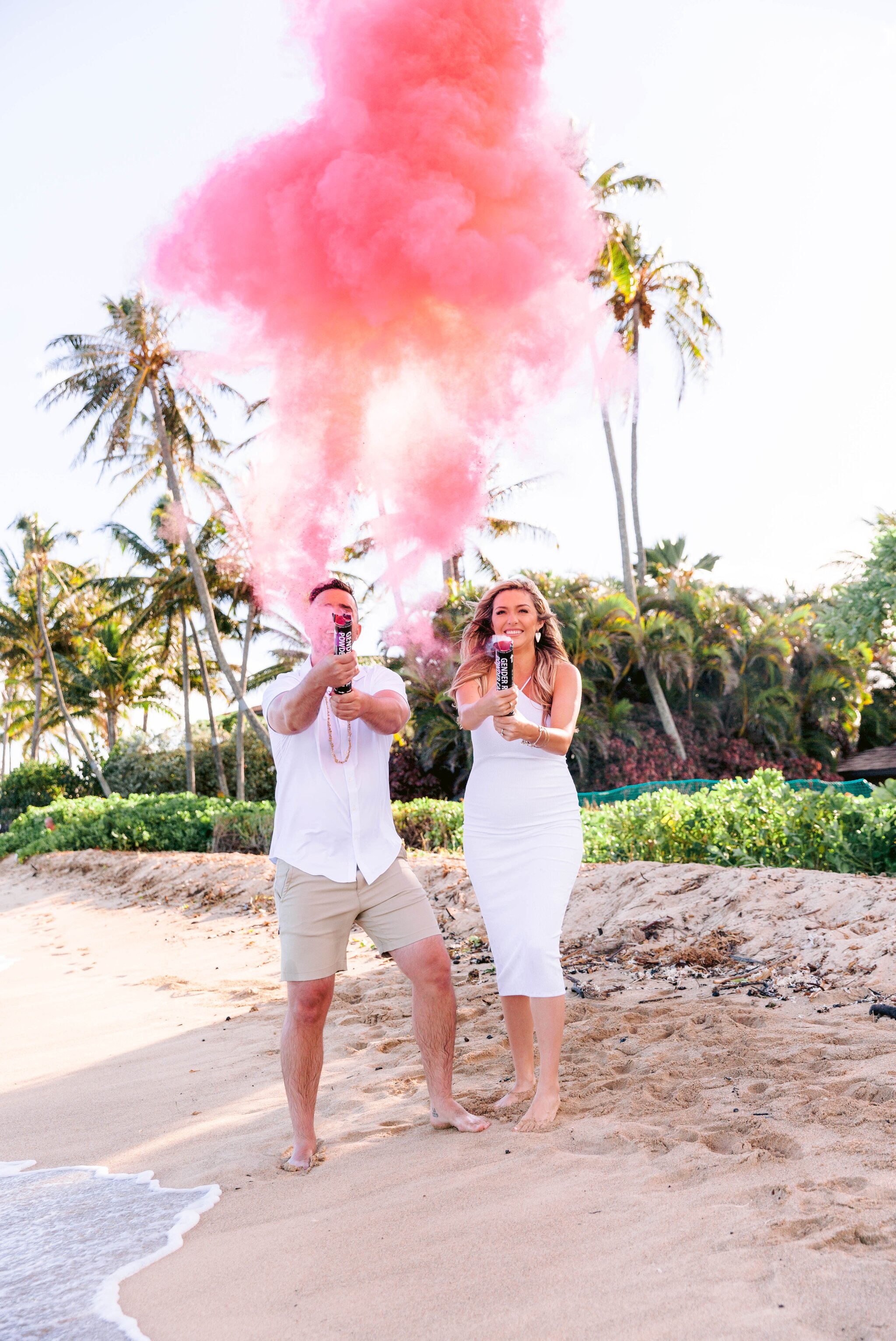 Gender Reveal Party with Luxury Picnic at Waialae Beach Park - Oahu Maternity Photographer