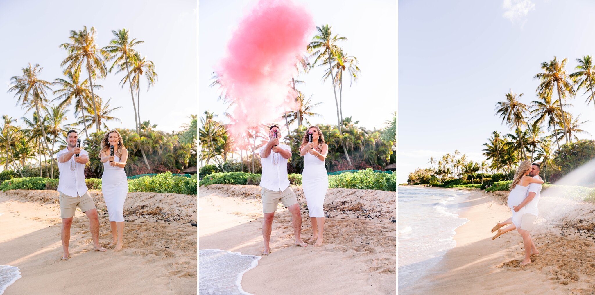 Gender Reveal Party with Luxury Picnic at Waialae Beach Park - Oahu Maternity Photographer