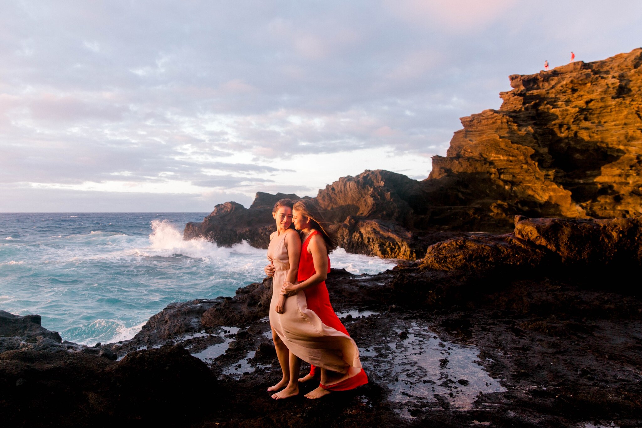 Same-Sex Engagement Photography Session at Halona Blow Hole - Oahu Wedding Photographer
