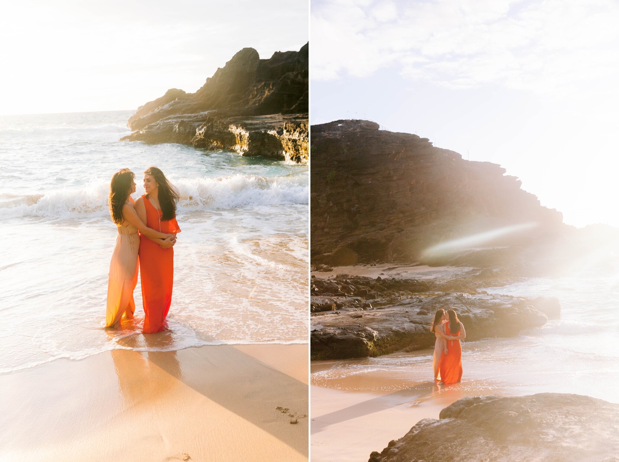 Same-Sex Engagement Photography Session at Halona Blow Hole - Oahu Wedding Photographer