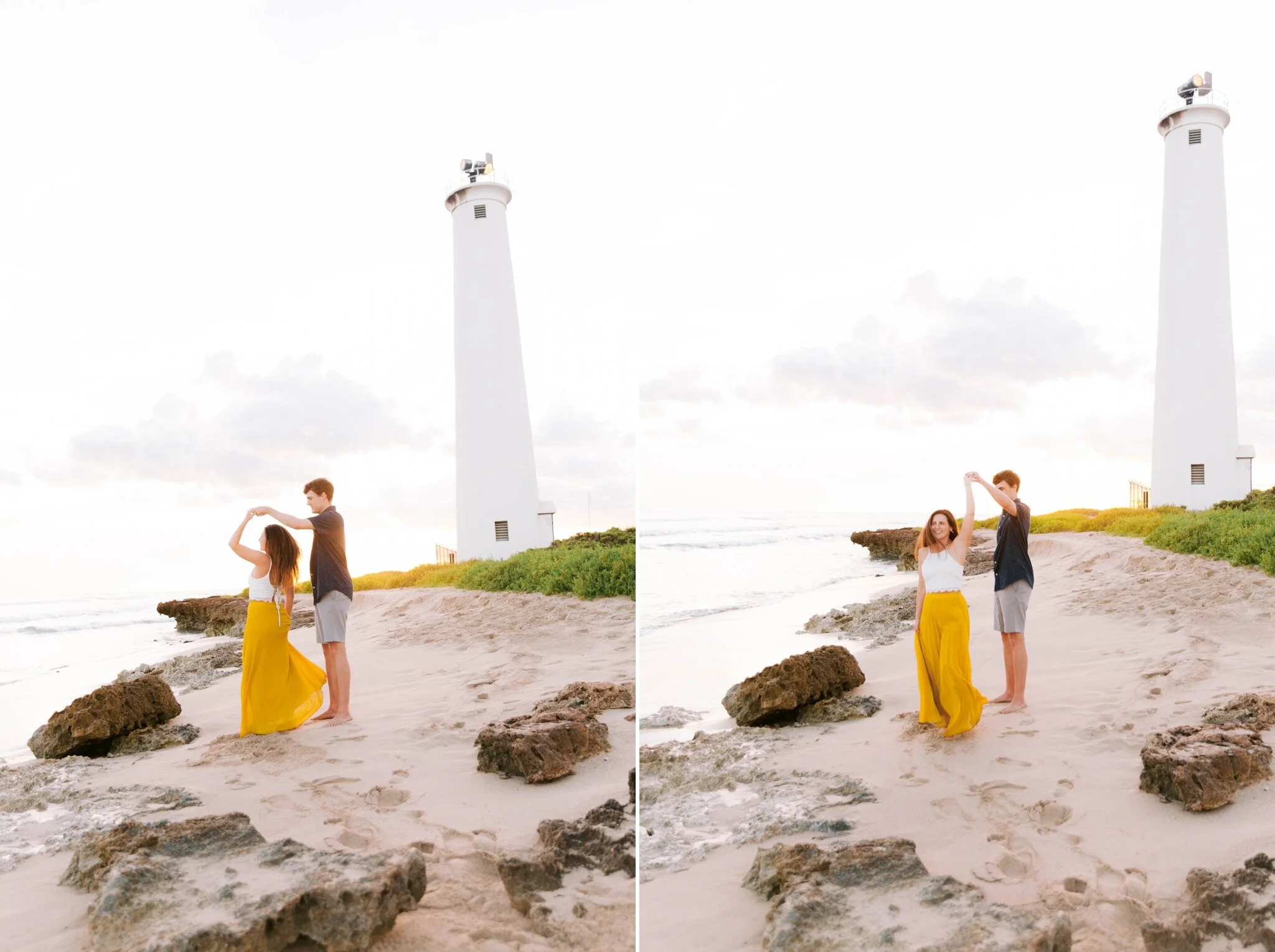 Sunset Engagement Session at Barbers Point Beach Park - Oahu Couples Photographer