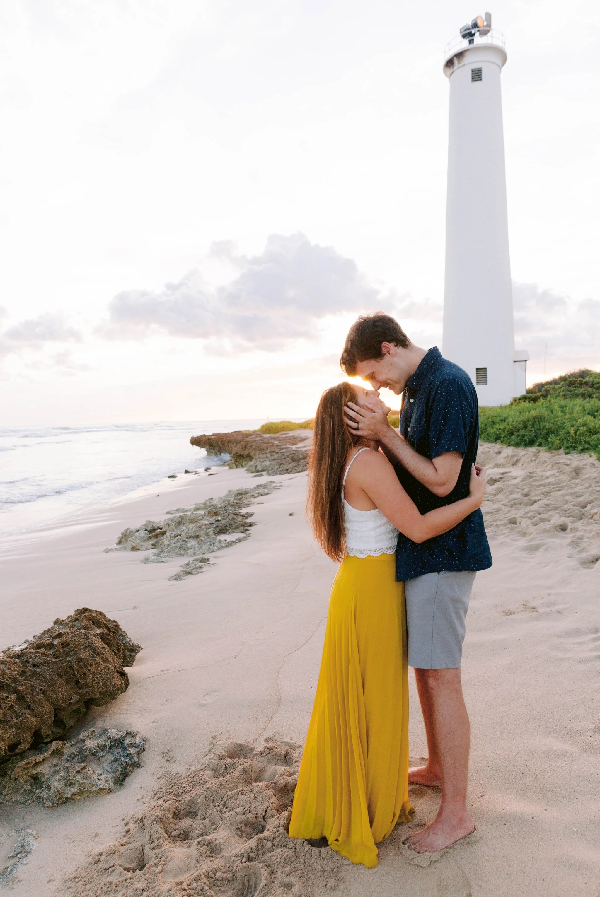 Sunset Engagement Session at Barbers Point Beach Park - Oahu Couples Photographer