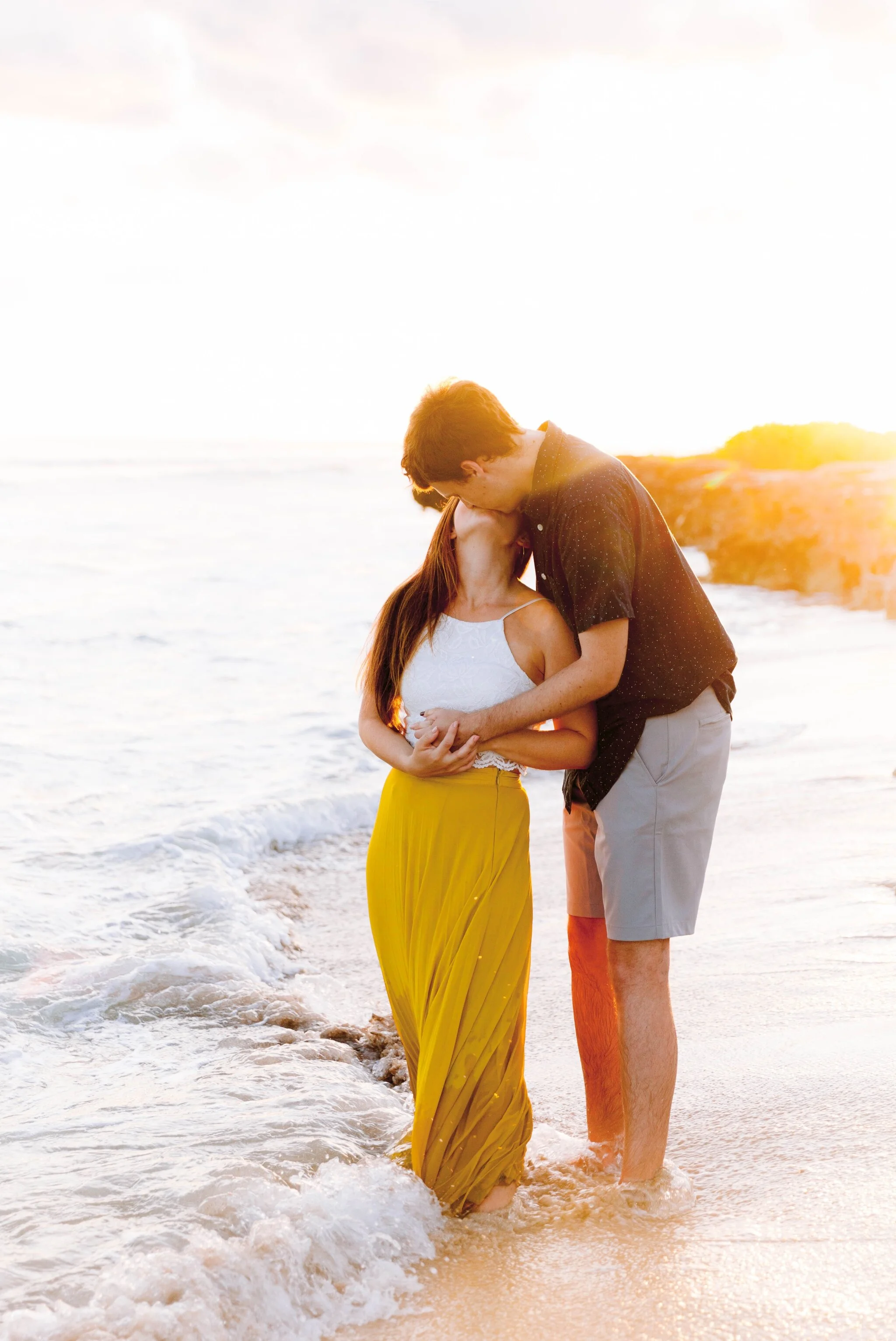 Sunset Engagement Session at Barbers Point Beach Park - Oahu Couples Photographer