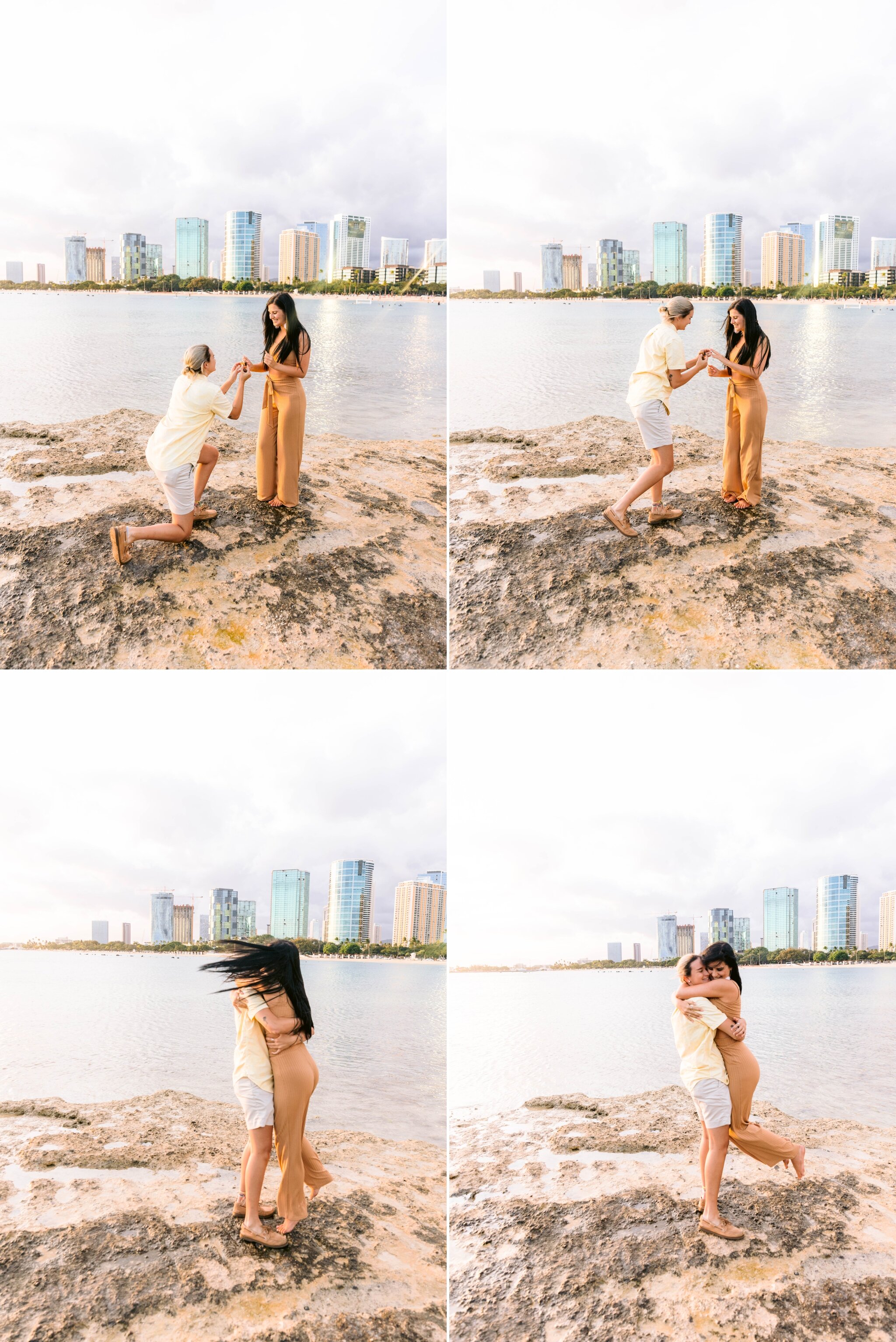Proposal at Ala Moana Beach Park - Oahu LGBTQ Engagement Photographer