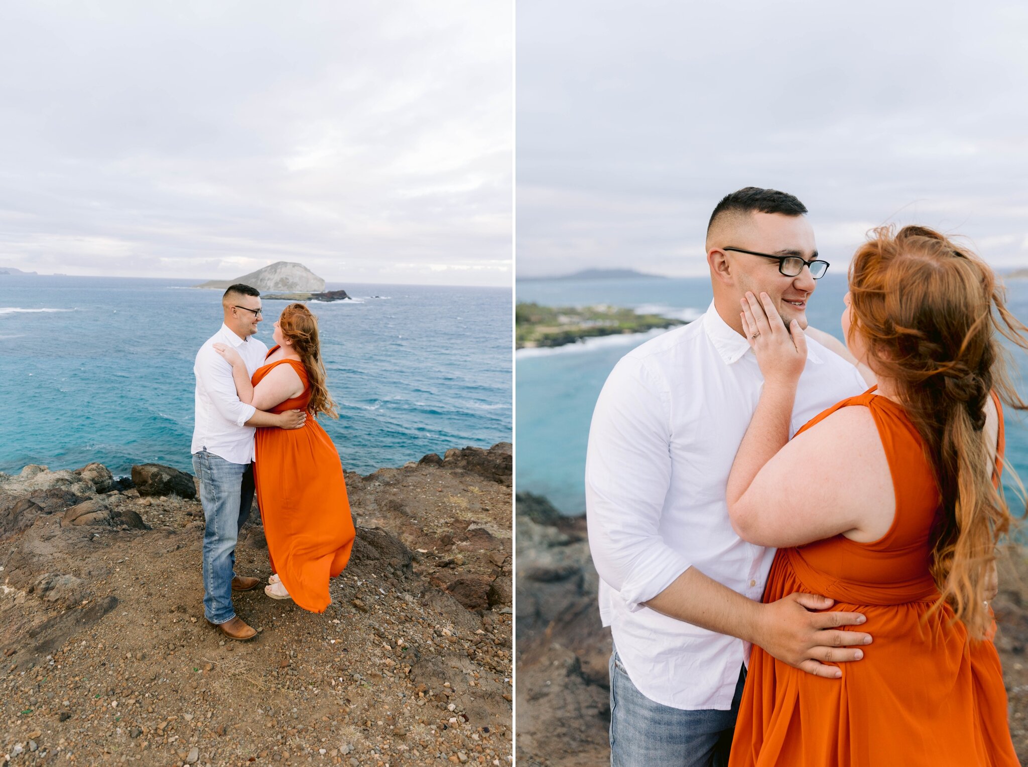 Dramatic Engagement Session at Makapuu Lookout - Honolulu Couples Photographer