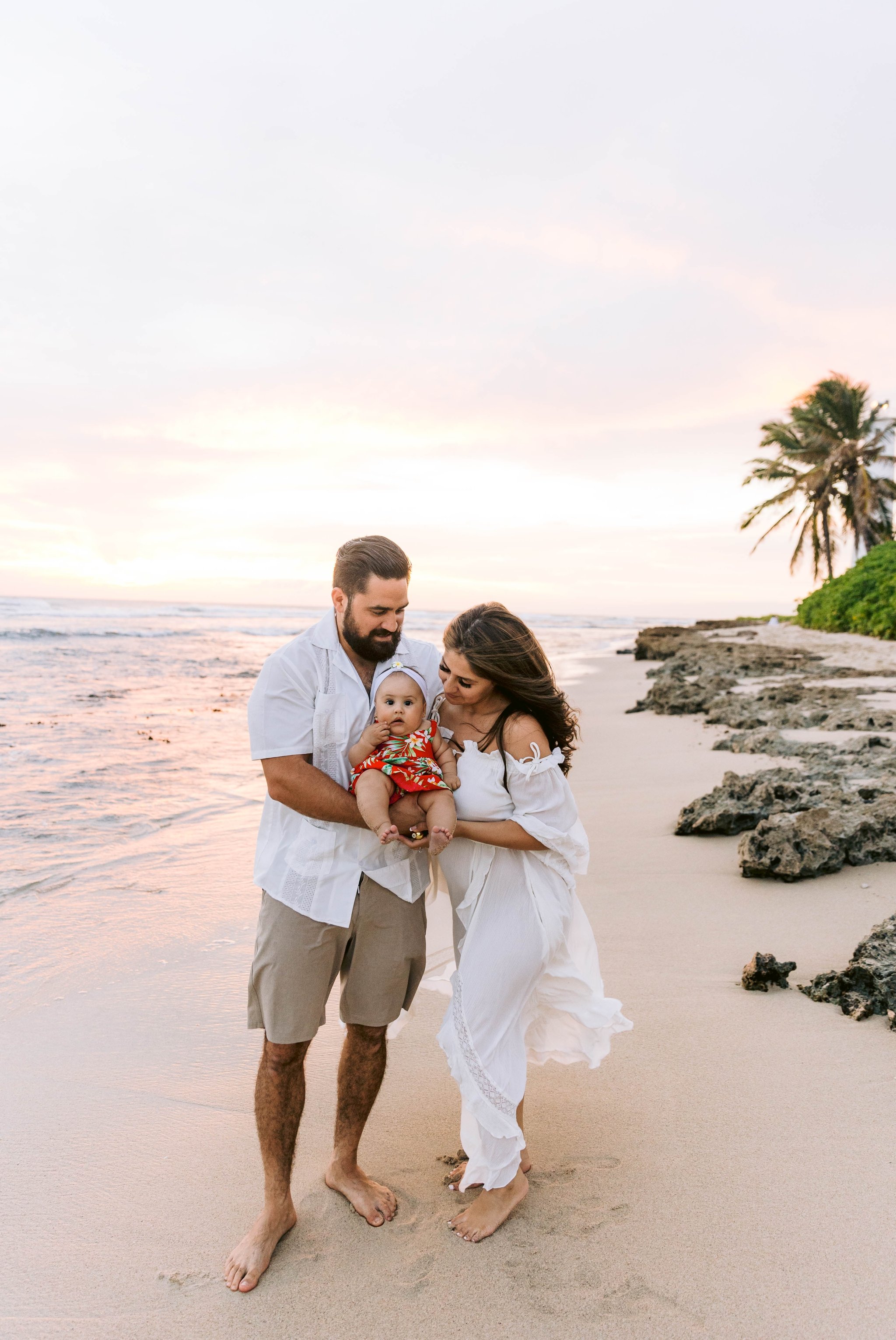 Sunset Family Photography Session at Barbers Point Beach Park, Oahu Hawaii