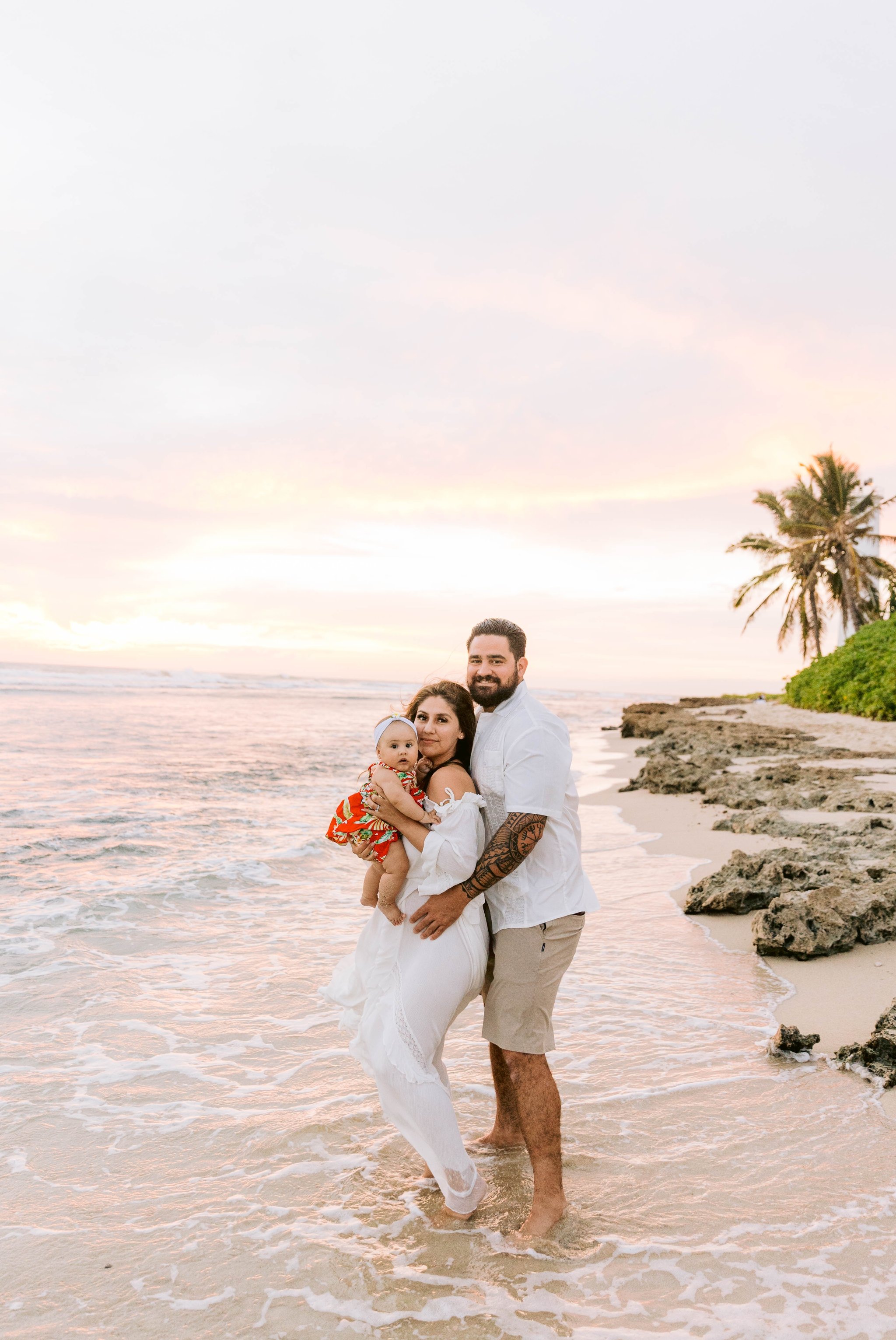Sunset Family Photography Session at Barbers Point Beach Park, Oahu Hawaii