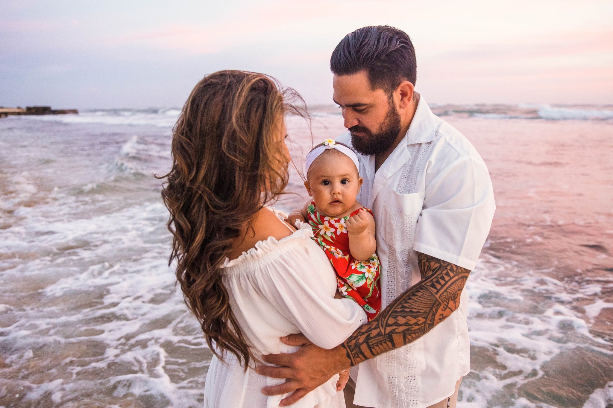 Sunset Family Photography Session at Barbers Point Beach Park, Oahu Hawaii