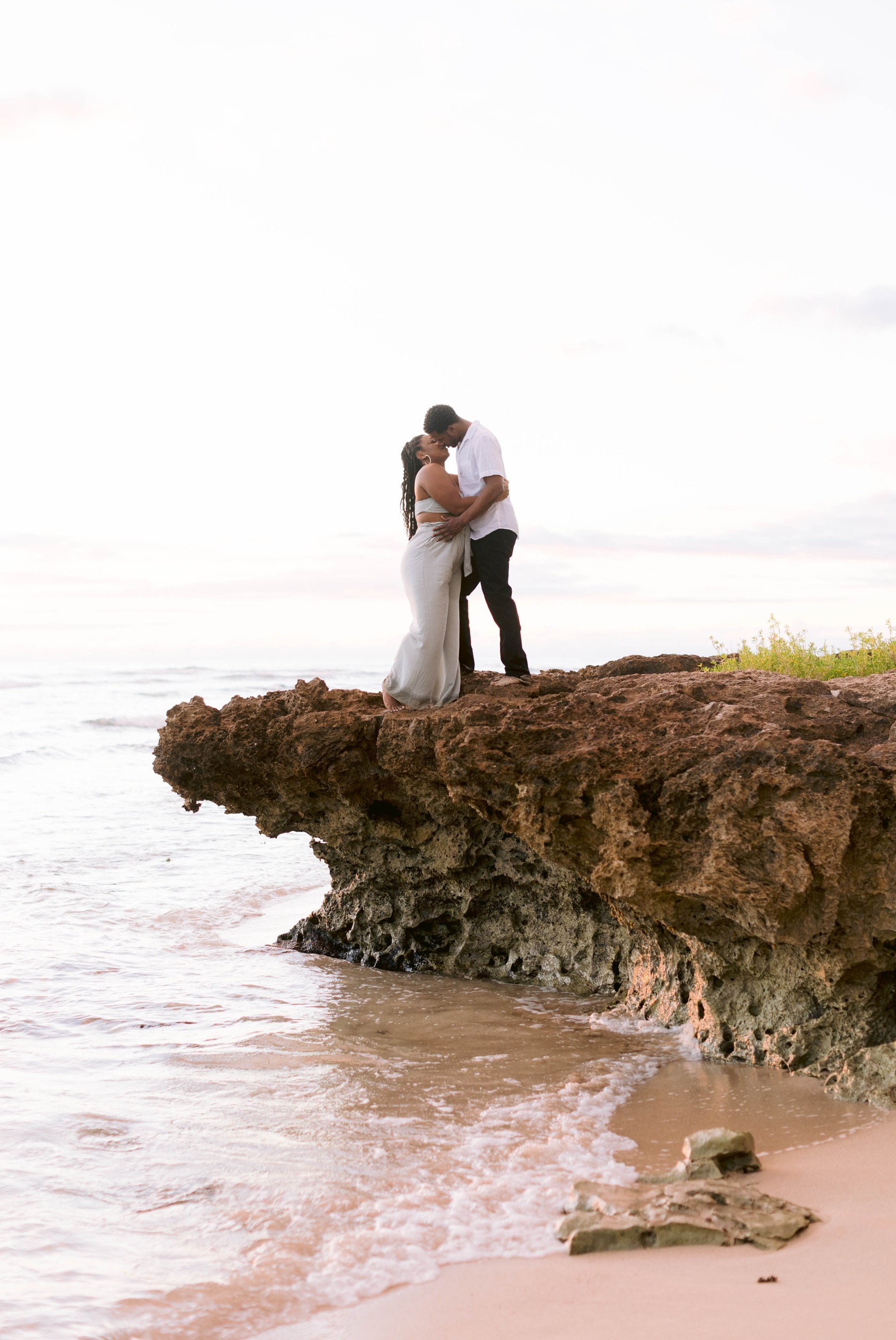 Sunset Couples Session at Barbers Point Beach Park - Kapolei Hawaii Engagement Photographer