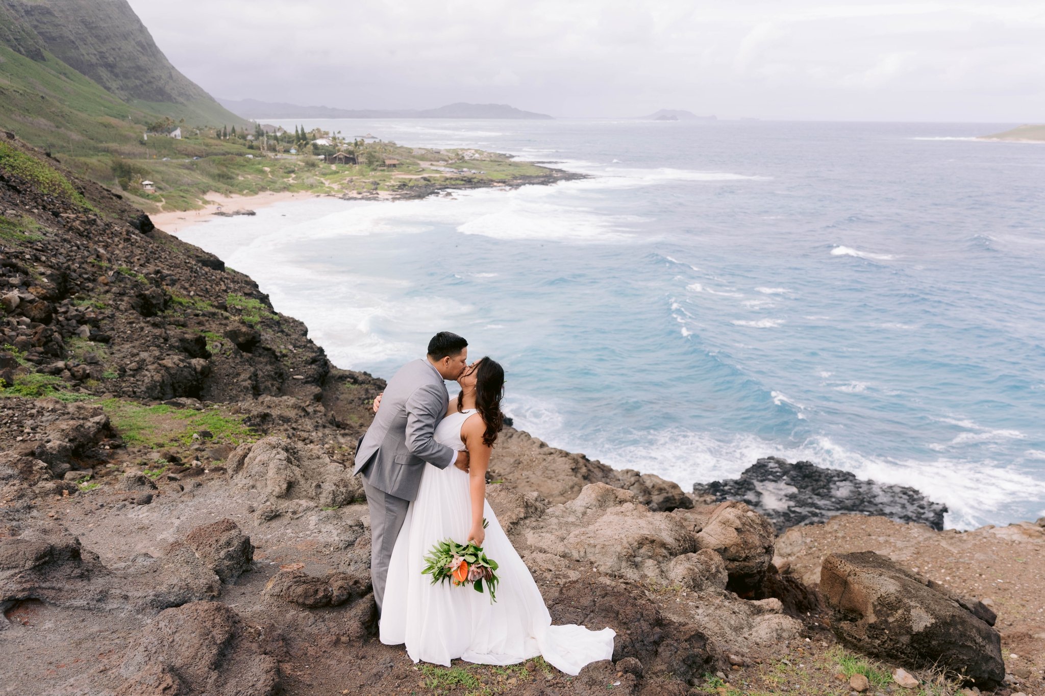 Wedding Photography at Makapuu Lookout - Fun Adventure Elopement in Oahu - Hawaii Wedding Photographer