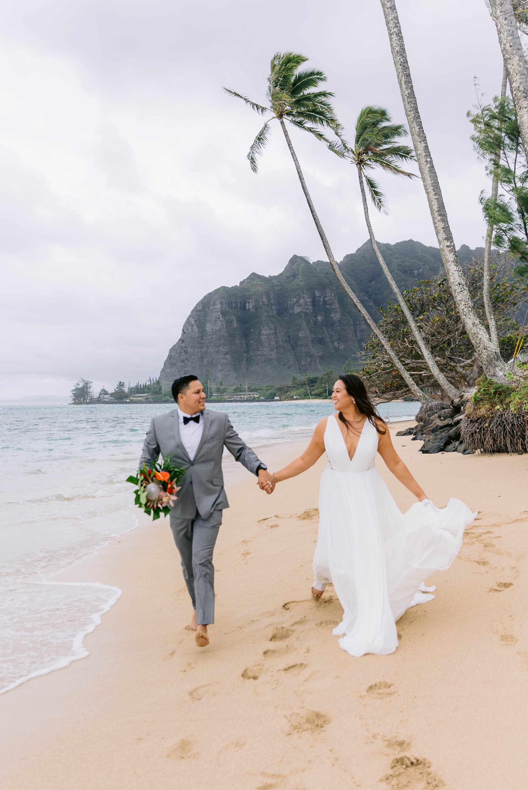 Elopement at Kaaawa Beach - Oahu Hawaii Wedding Photographer 