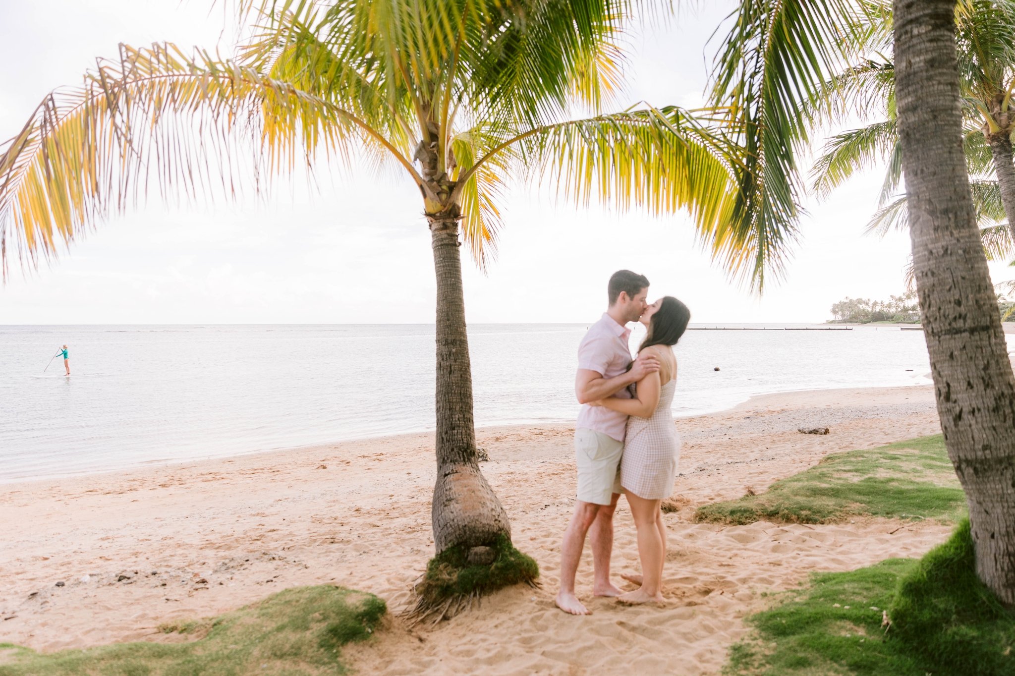 Proposal at Waialae Beach Park - Oahu Engagement Photographer 