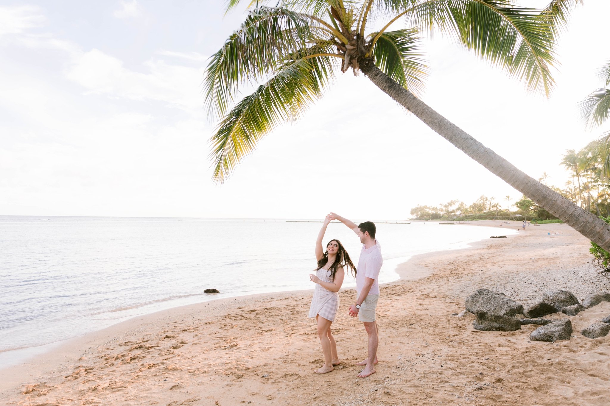 Sunset Proposal at Waialae Beach Park - Oahu Engagement Photographer 