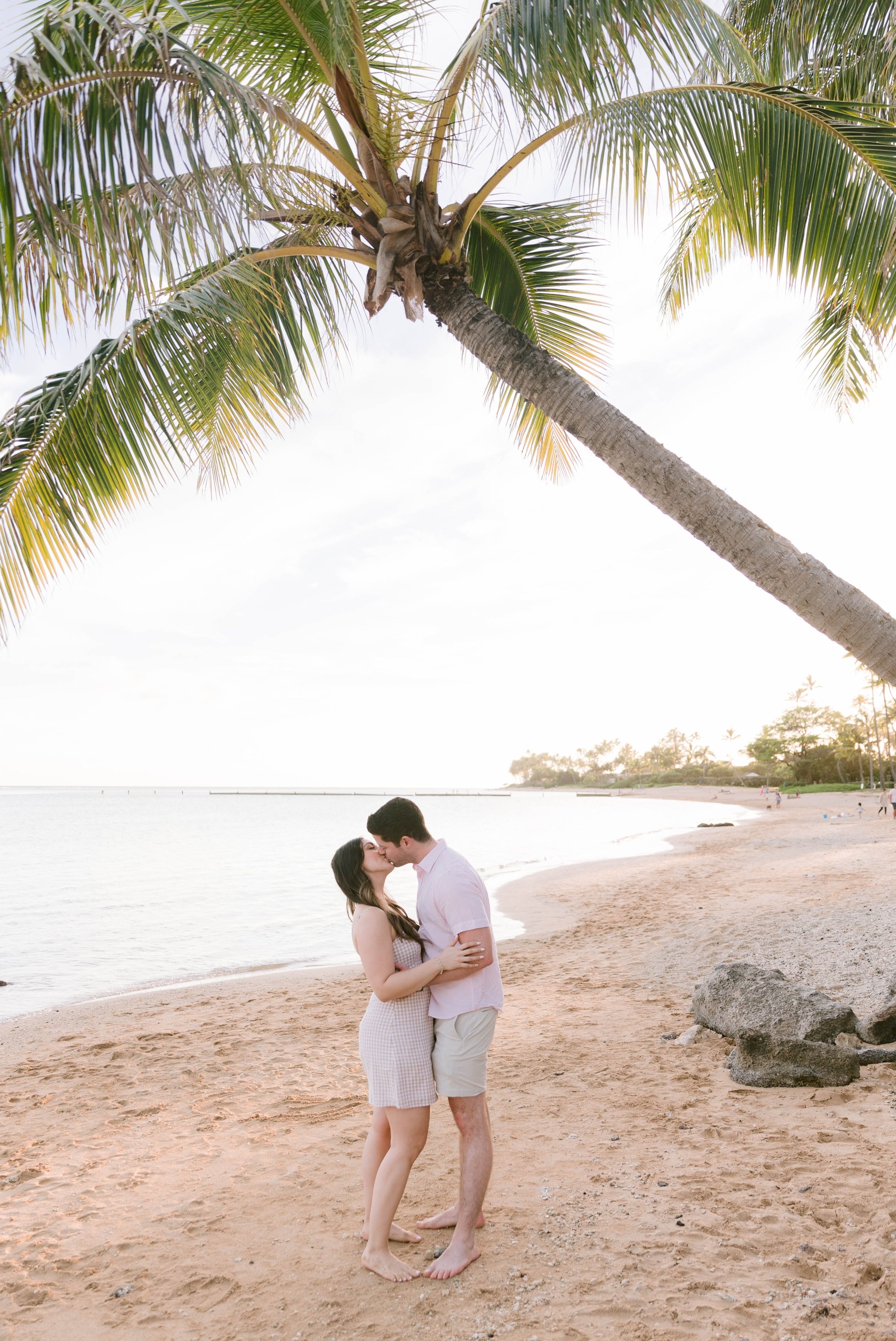 Sunset Proposal at Waialae Beach Park - Oahu Engagement Photographer 