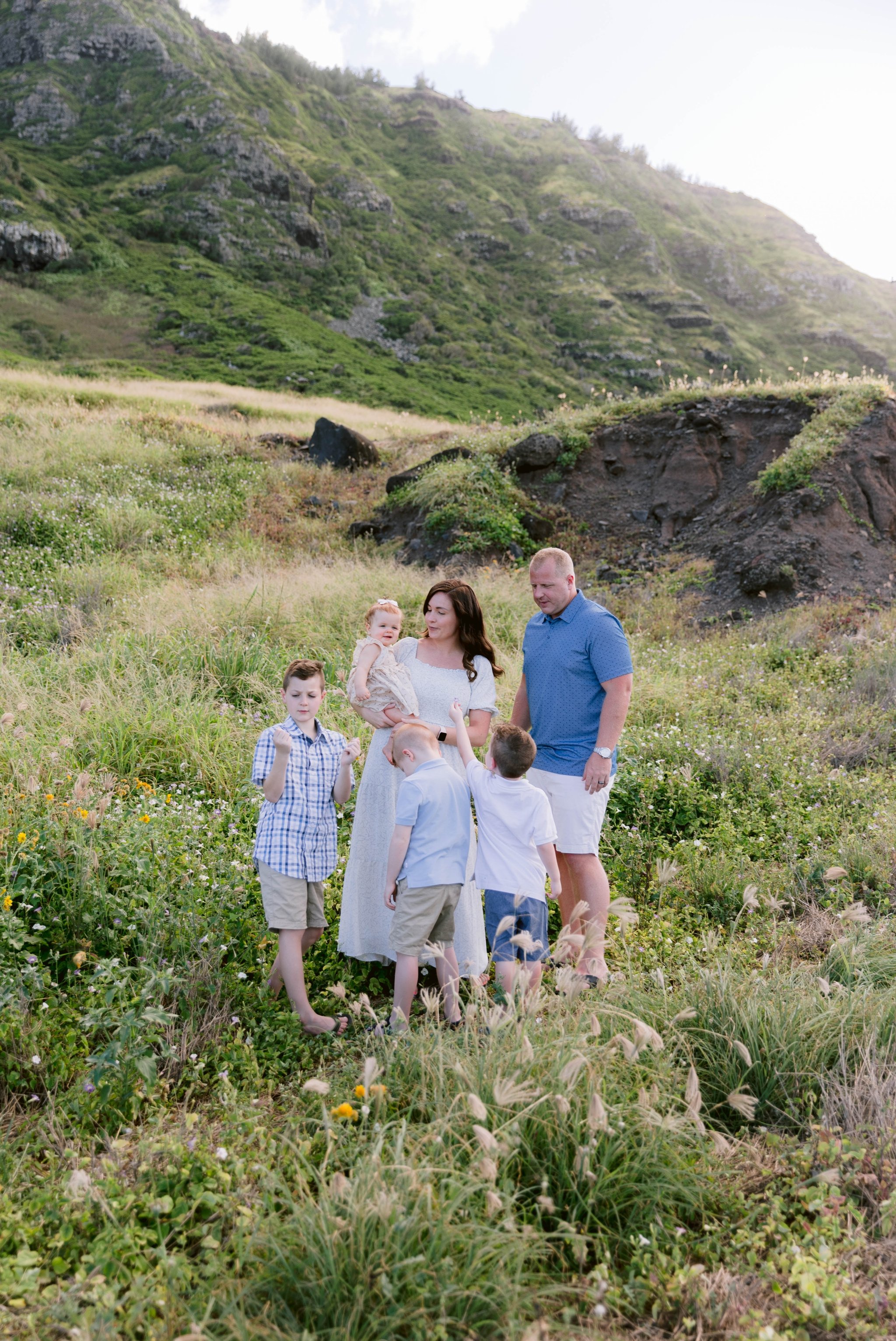 Boho Lifestyle Family Photography Session - Kaena Point Trail - Oahu, Hawaii 