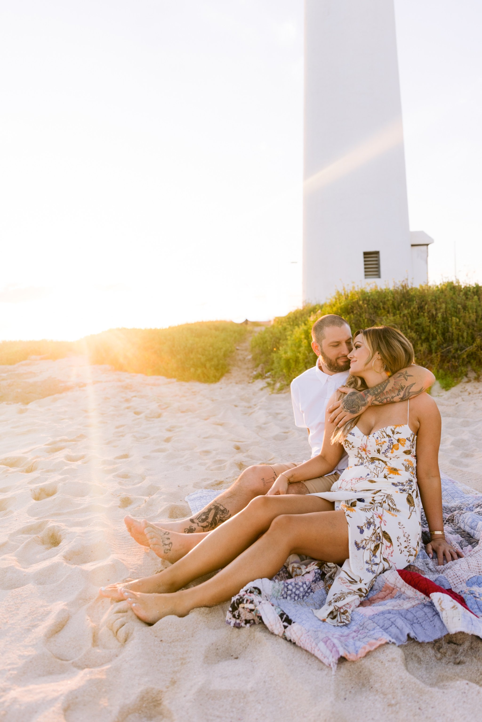 Sunset Engagement Photography at Barbers Point Beach Park - Oahu Couples Photographer