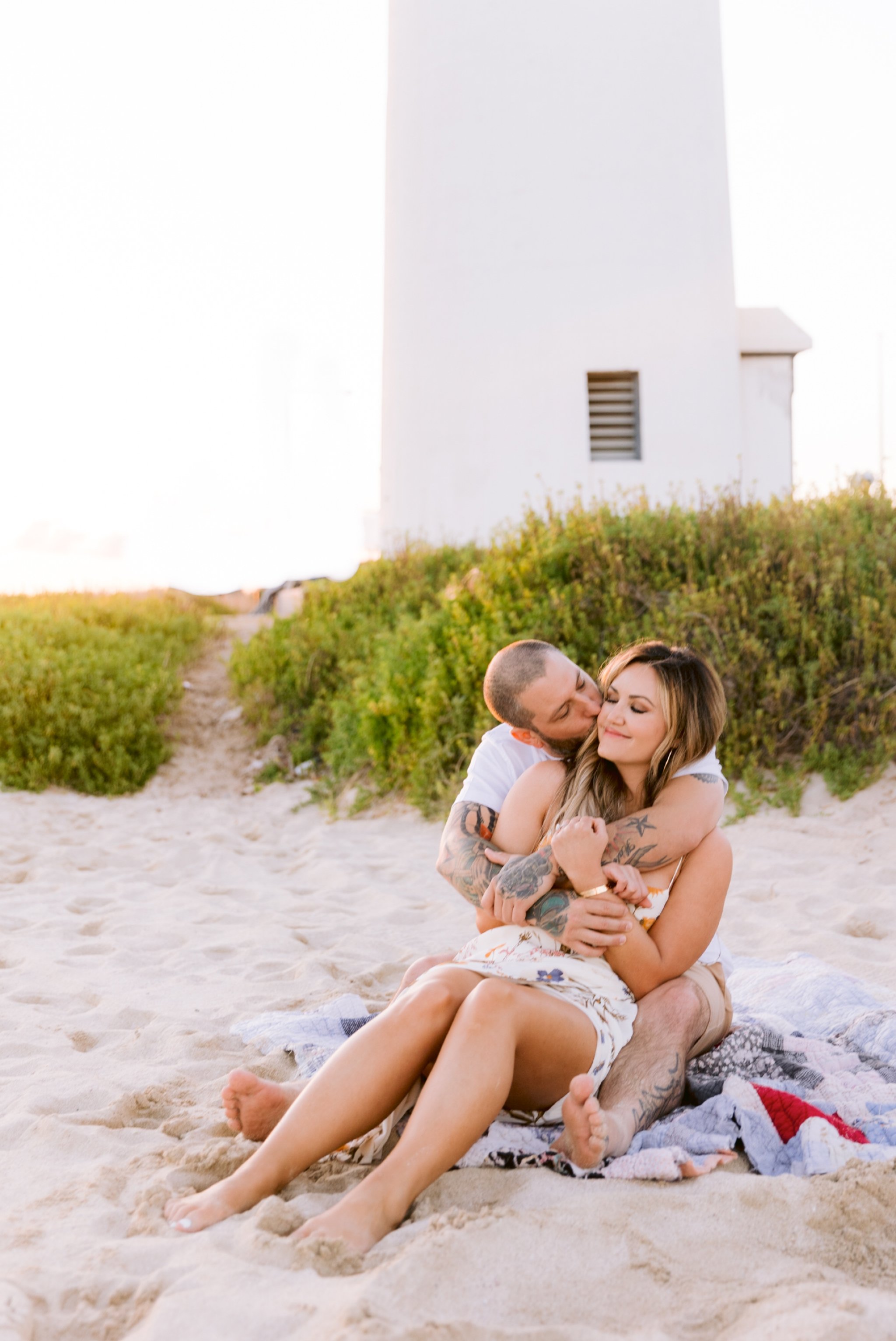 Sunset Engagement Photography at Barbers Point Beach Park - Oahu Couples Photographer