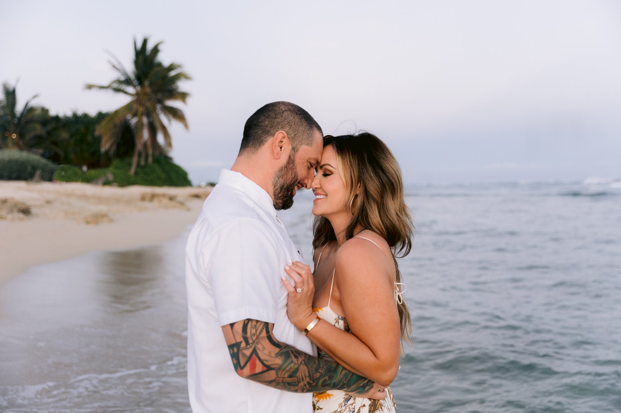 Sunset Engagement Photography at Barbers Point Beach Park - Oahu Couples Photographer