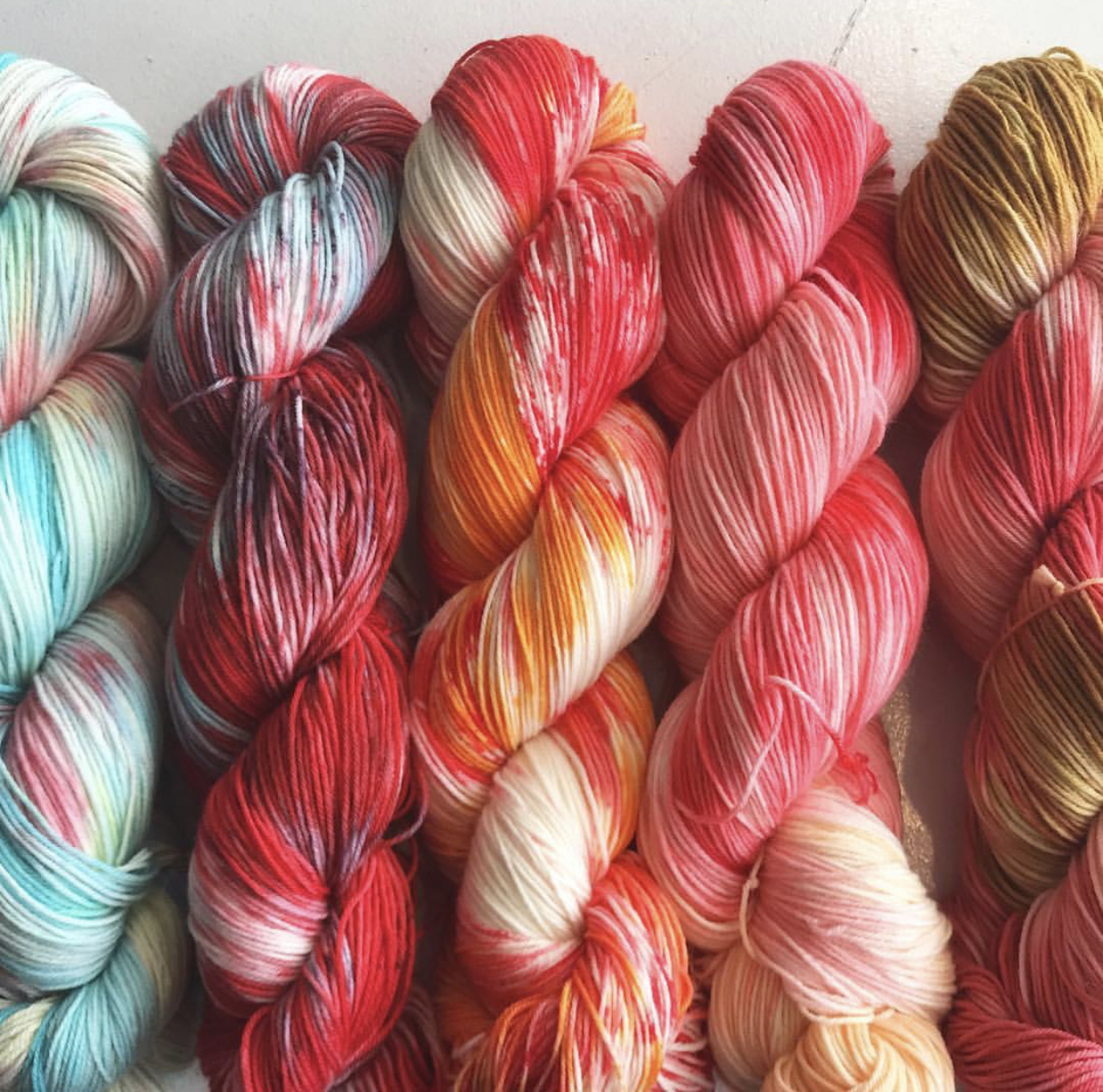 Skeins dyed in our last workshop!