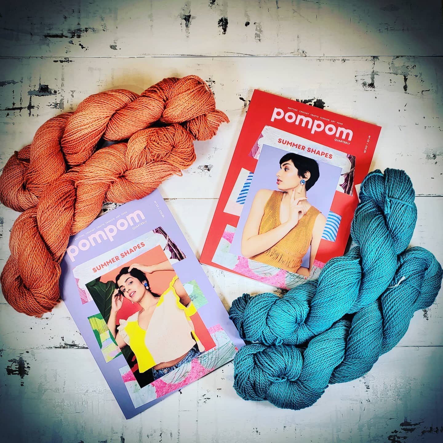 There's still time for summer stitching!! So many cute patterns in the latest issue of @pompommag and we are stocked with so many great summer yarn options!! Check out our online shoppe (link in bio above) or come in during our regular hours (Fri. an