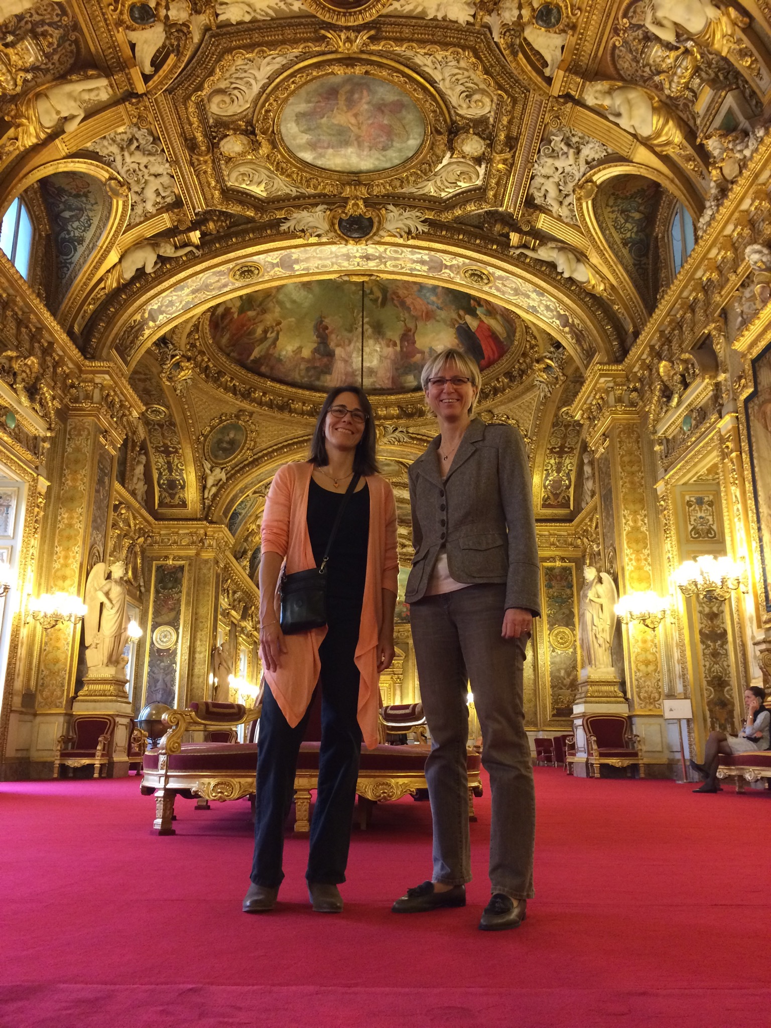 Anne Trager and Frédérique Molay in Paris, at the French Senate.
