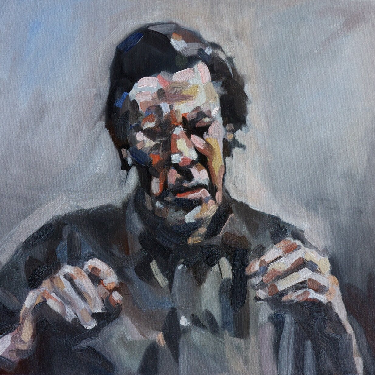Portrait of Bruce Spence, 2013, oil on canvas, 53 x 53 cm. SOLD.
