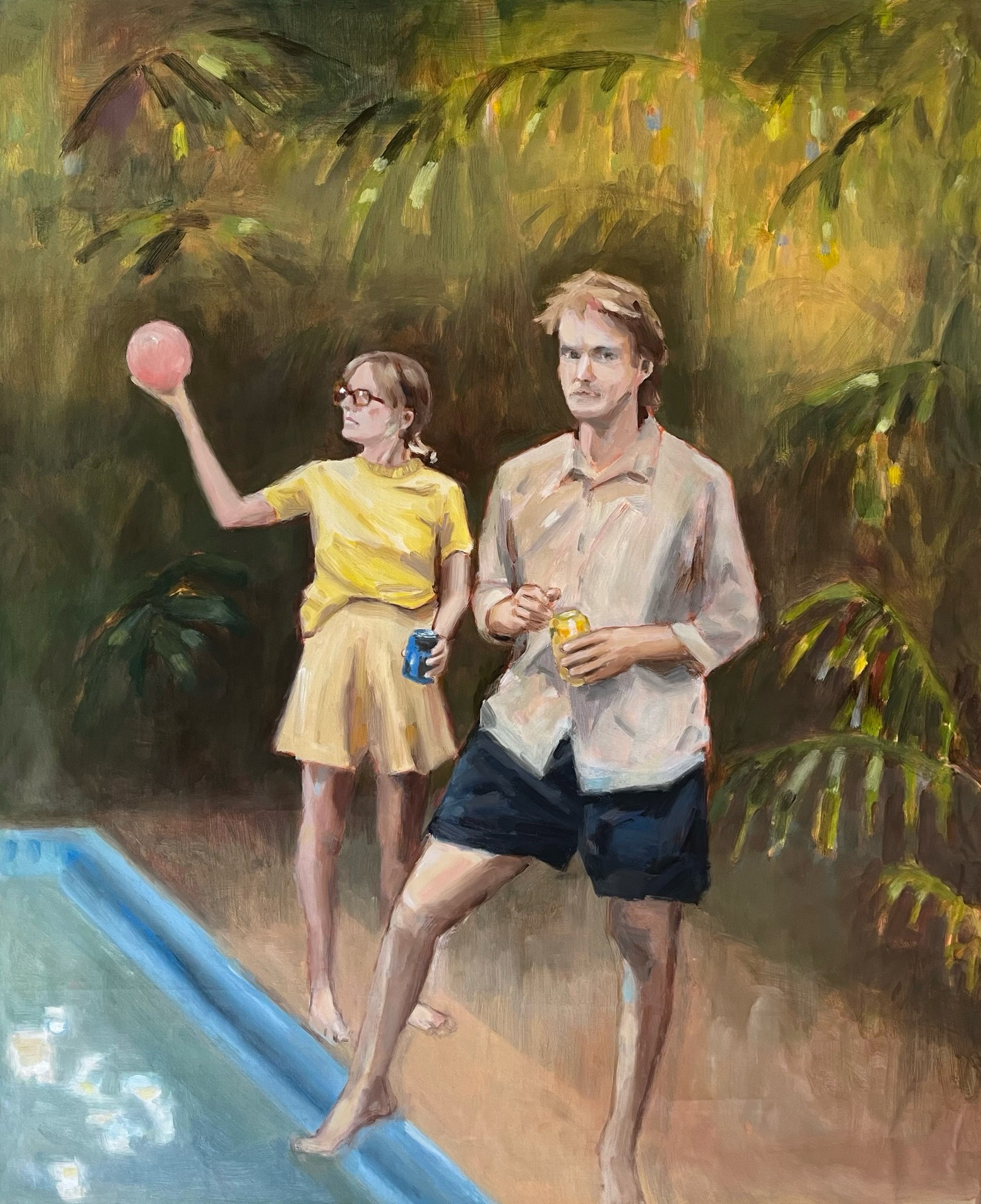 Two figures with pink ball (2022)
