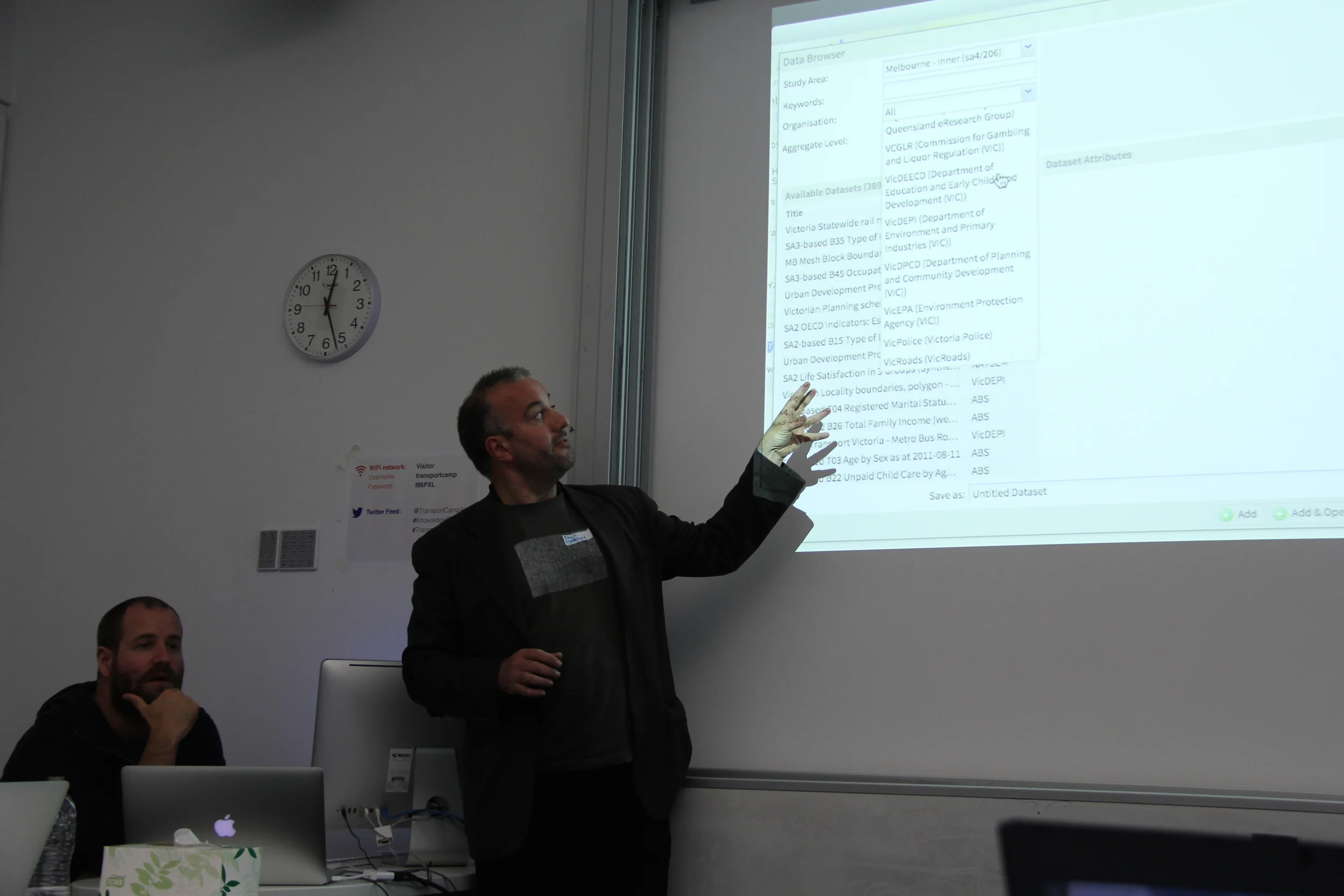 Jack demonstrating some of the function of the AURIN portal