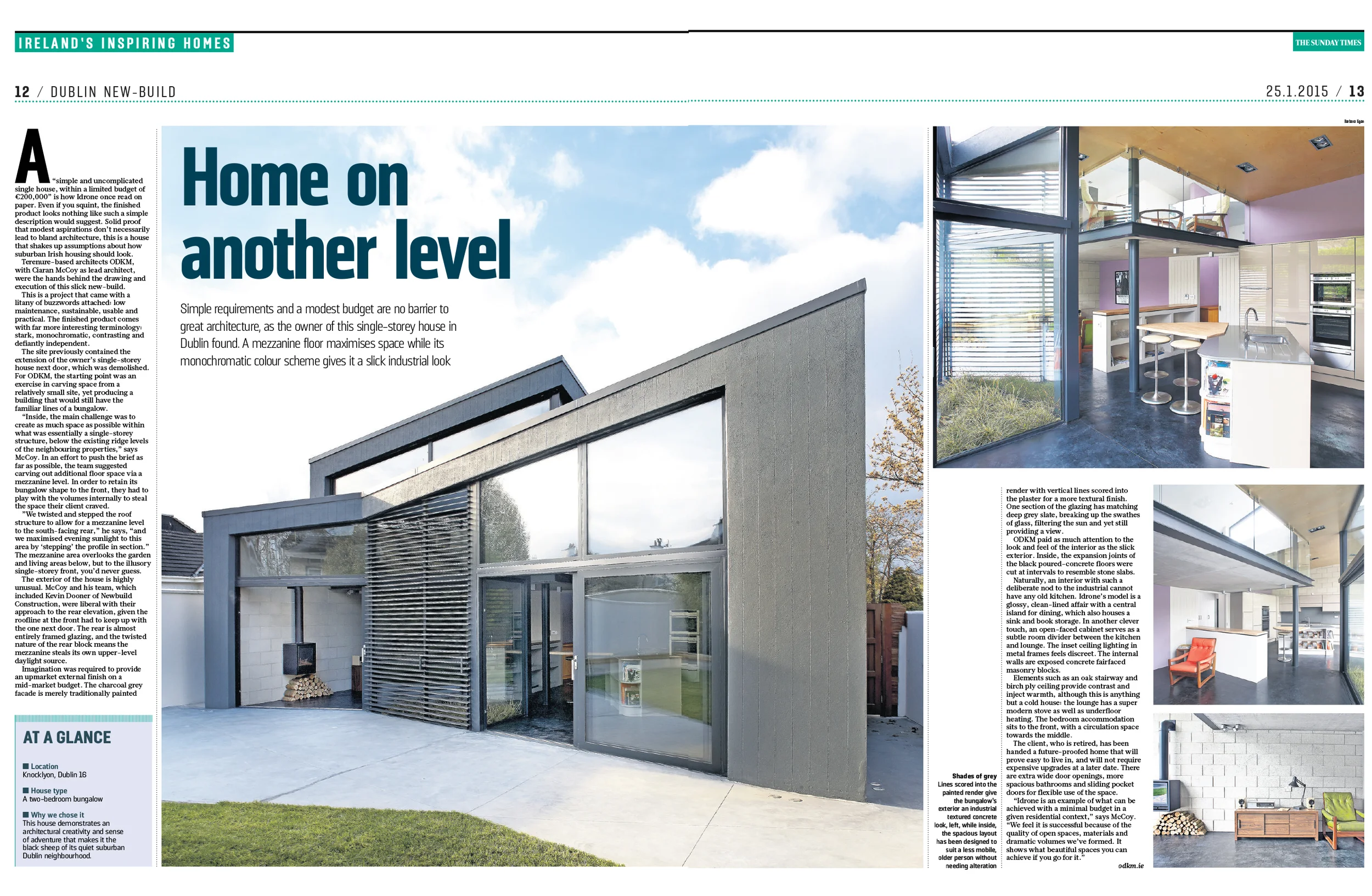   The Sunday Times  January 2015 - Our Idrone project featuring in&nbsp;Ireland's 20 Inspirational Homes of last year 