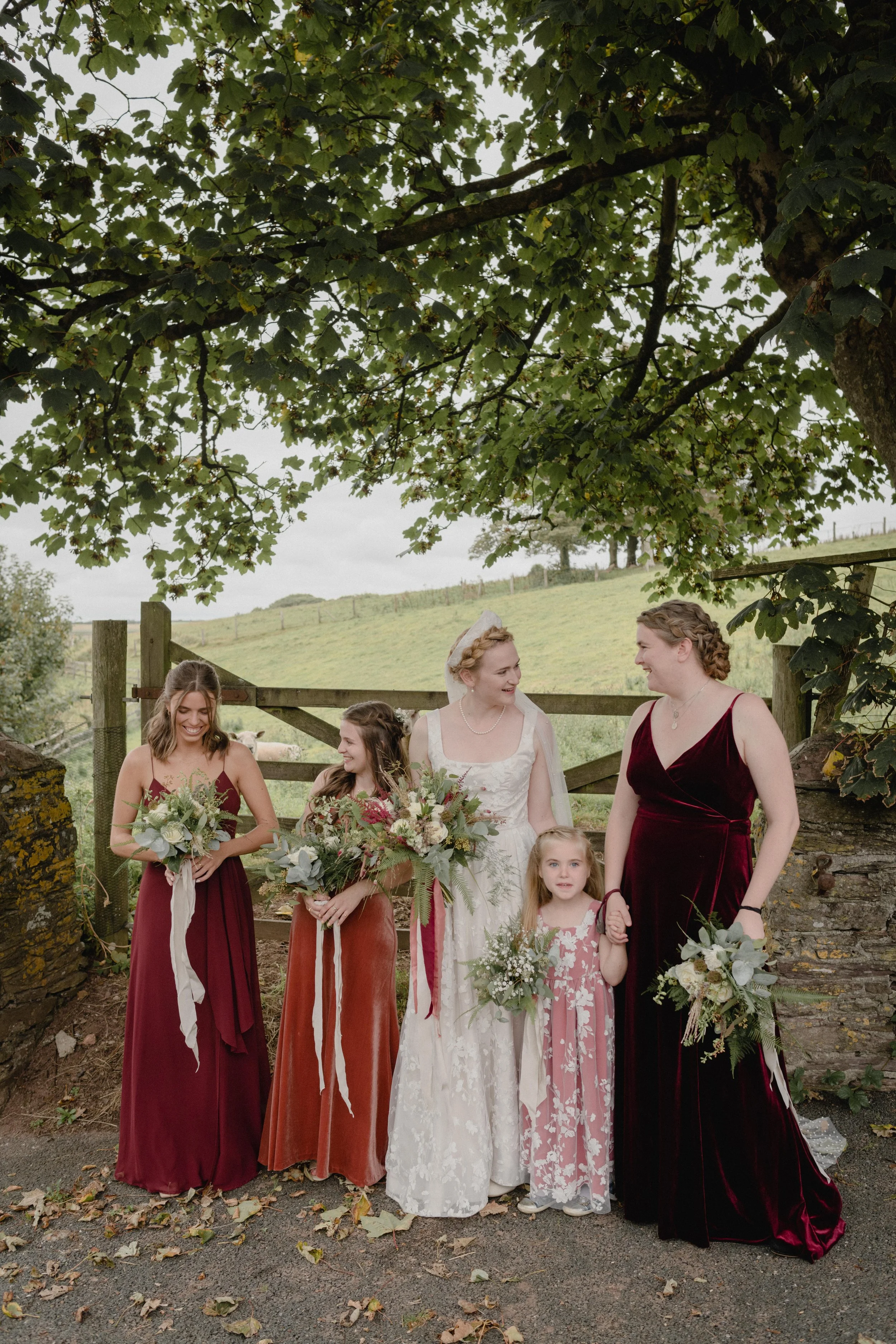 velvet autumnal bridesmaids dresses by jenny yoo for alternative bridesmaid style inspiration