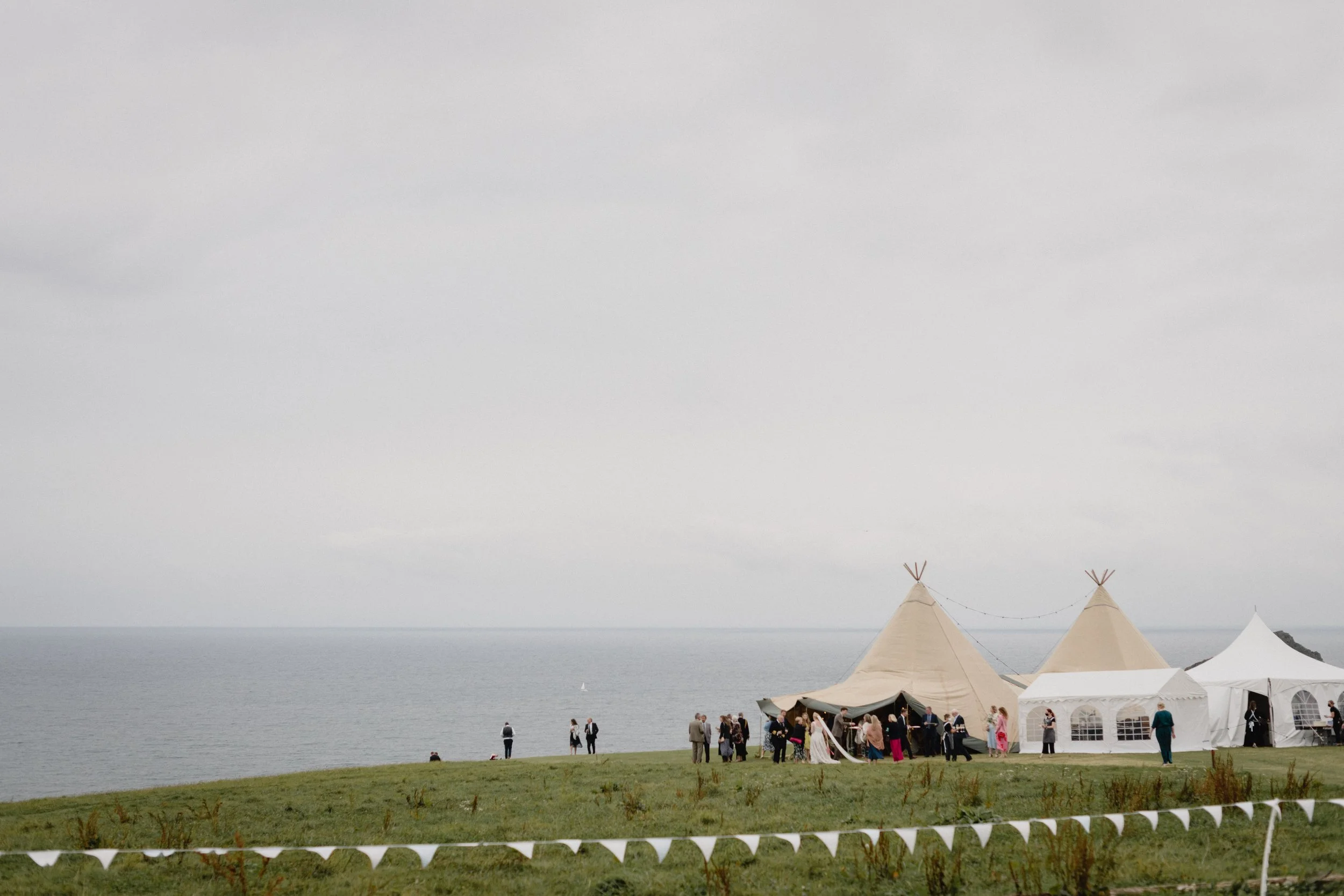 wild tipi sam at Wembury wedding field