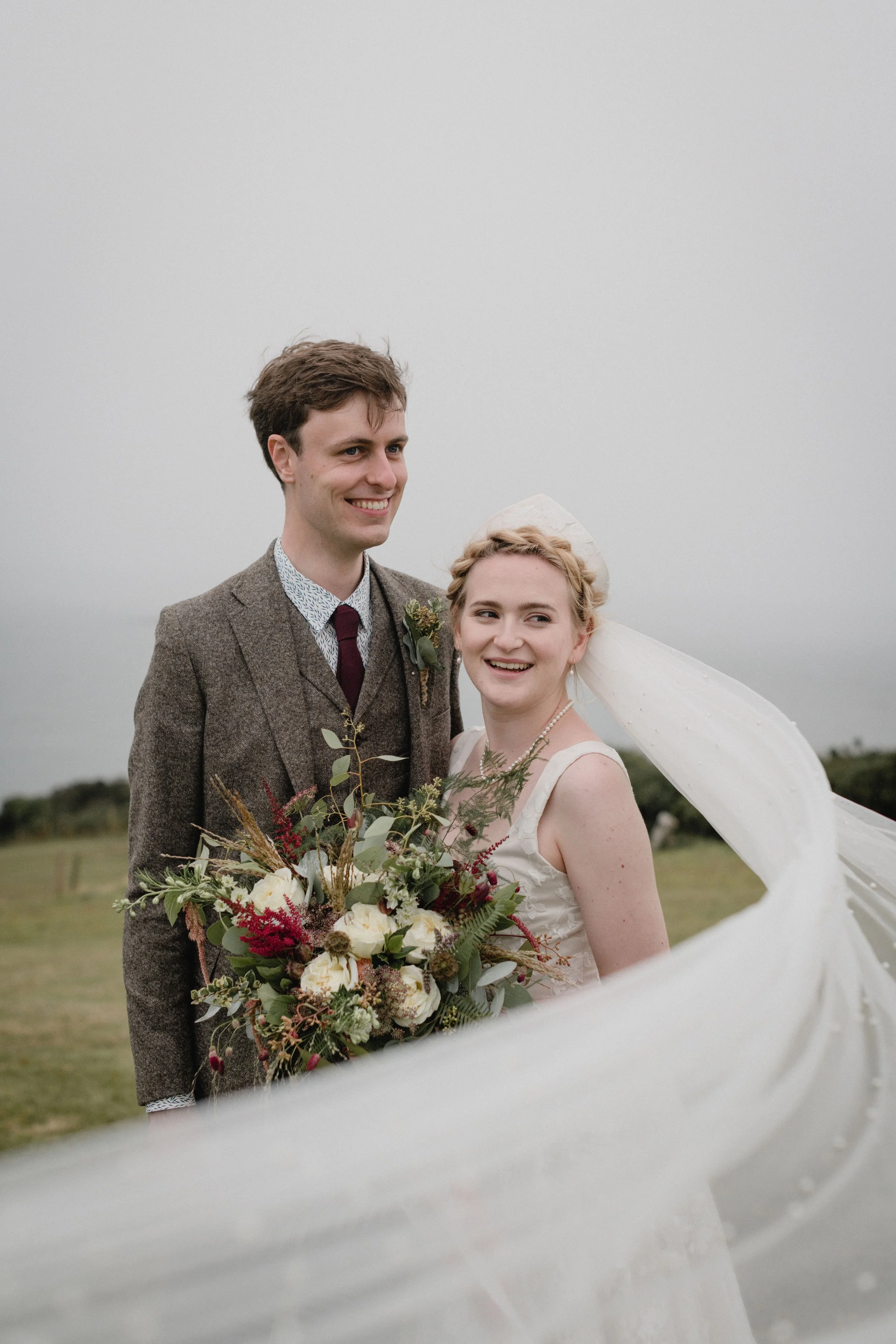 stormy clifftop wedding in Devon