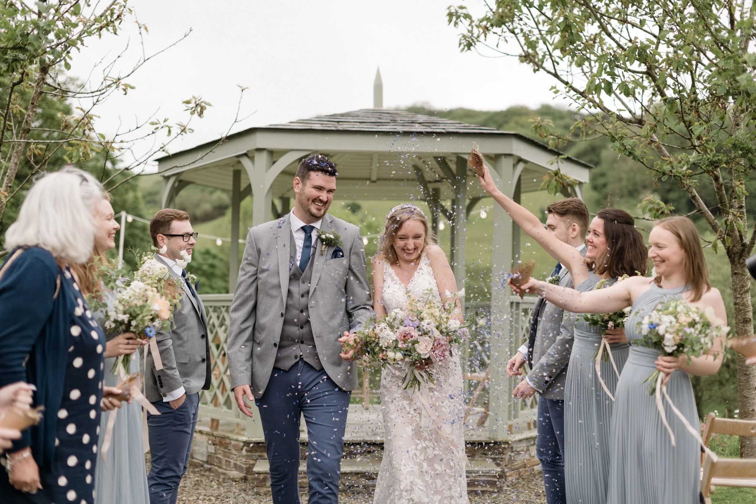 spring wildflower themed wedding at pengenna manor with alternative creative wedding photography