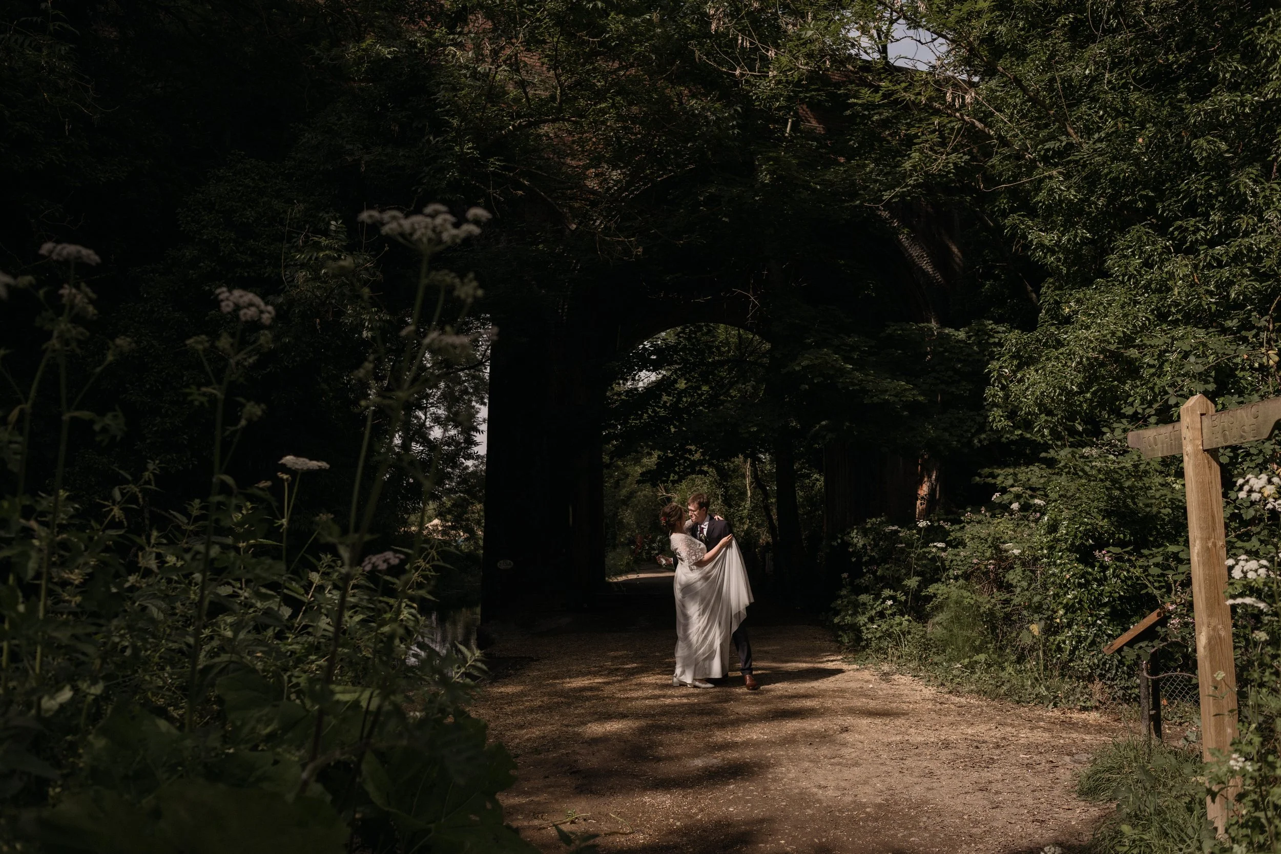 Eve & Greg's intimate Pub wedding in Old Basing at the riverside