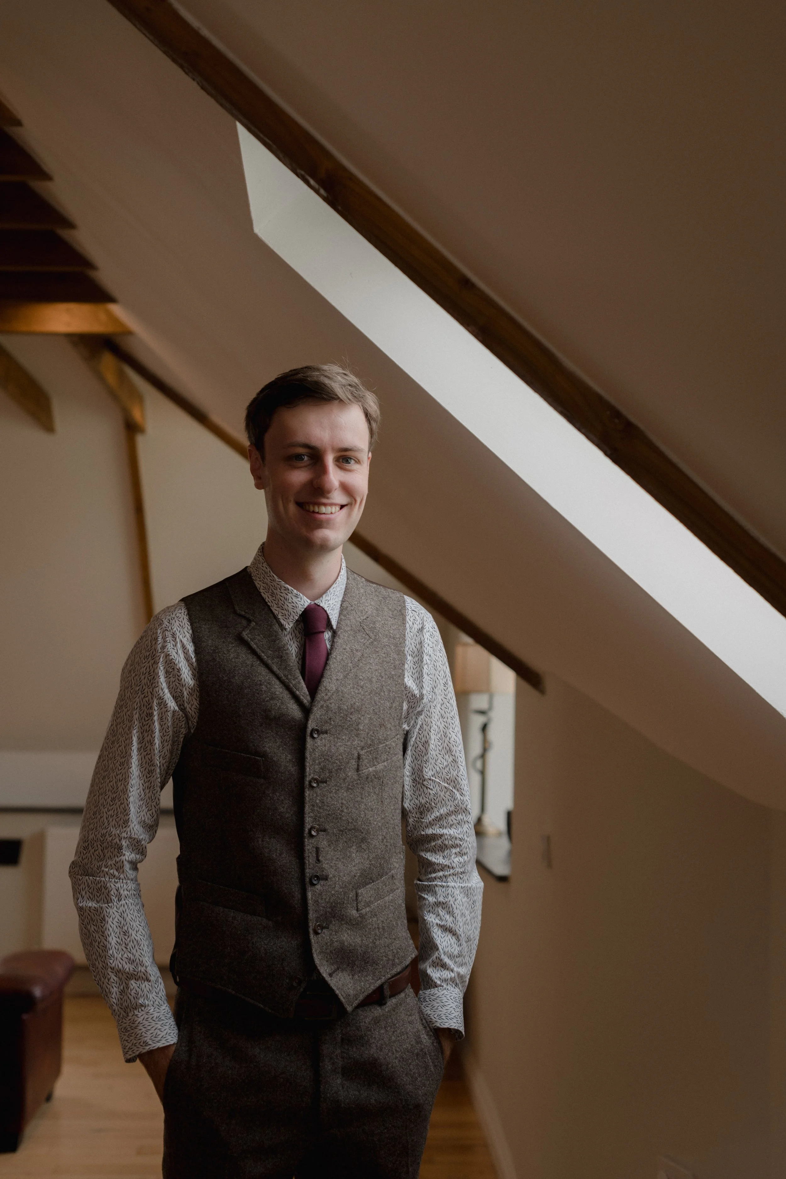 autumnal groom inspiration in tweed waistcoat