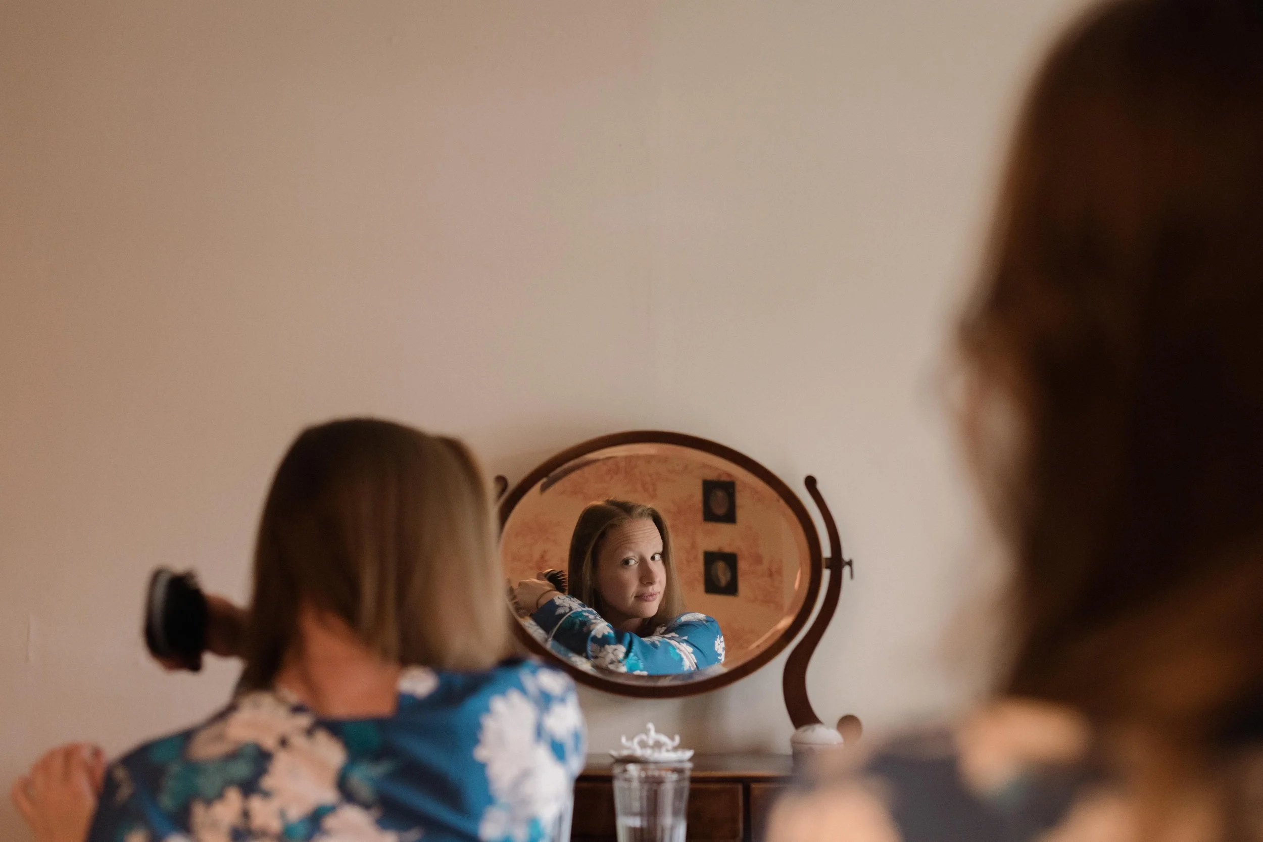 Natural documentary moments during bridal prep