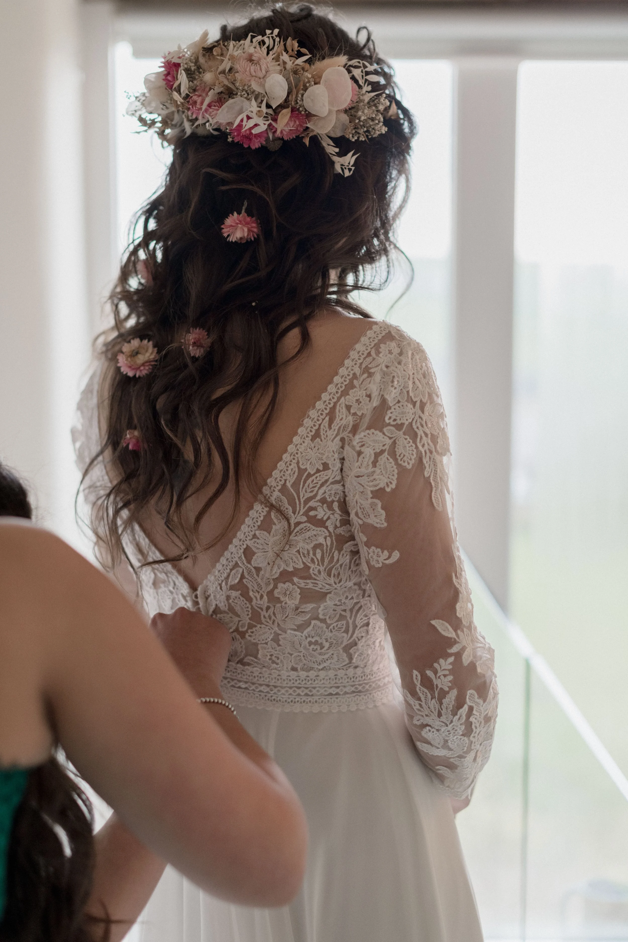 boho bridal hair by cornwall hair and makeup artist emilie