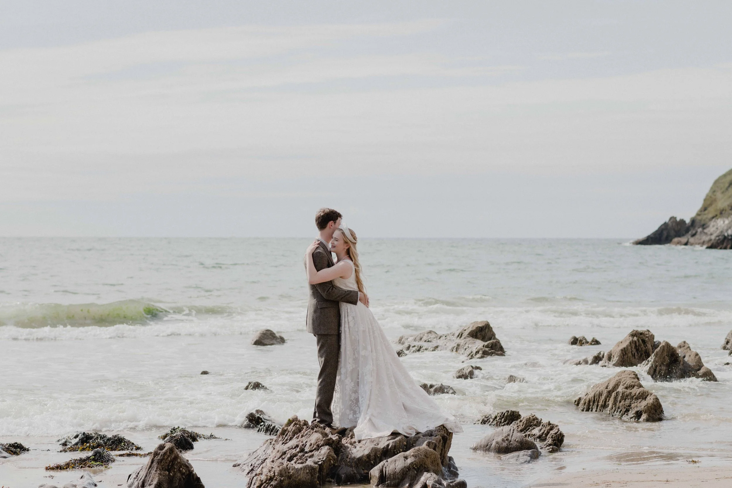 alternative devon wedding by the sea