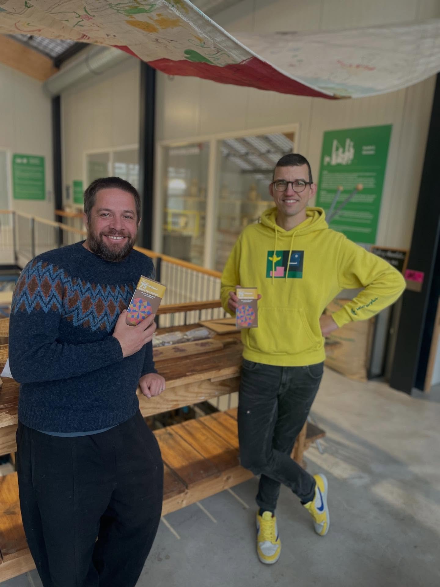 Comparing notes. After our wild trip to Papua New Guinea I met back up with Dejan from @crafting_markets .
Our 75% Wakanai is our latest addition and it was great to share it with Albert and Dejan. 

It&rsquo;s available in Stroud and will come onlin